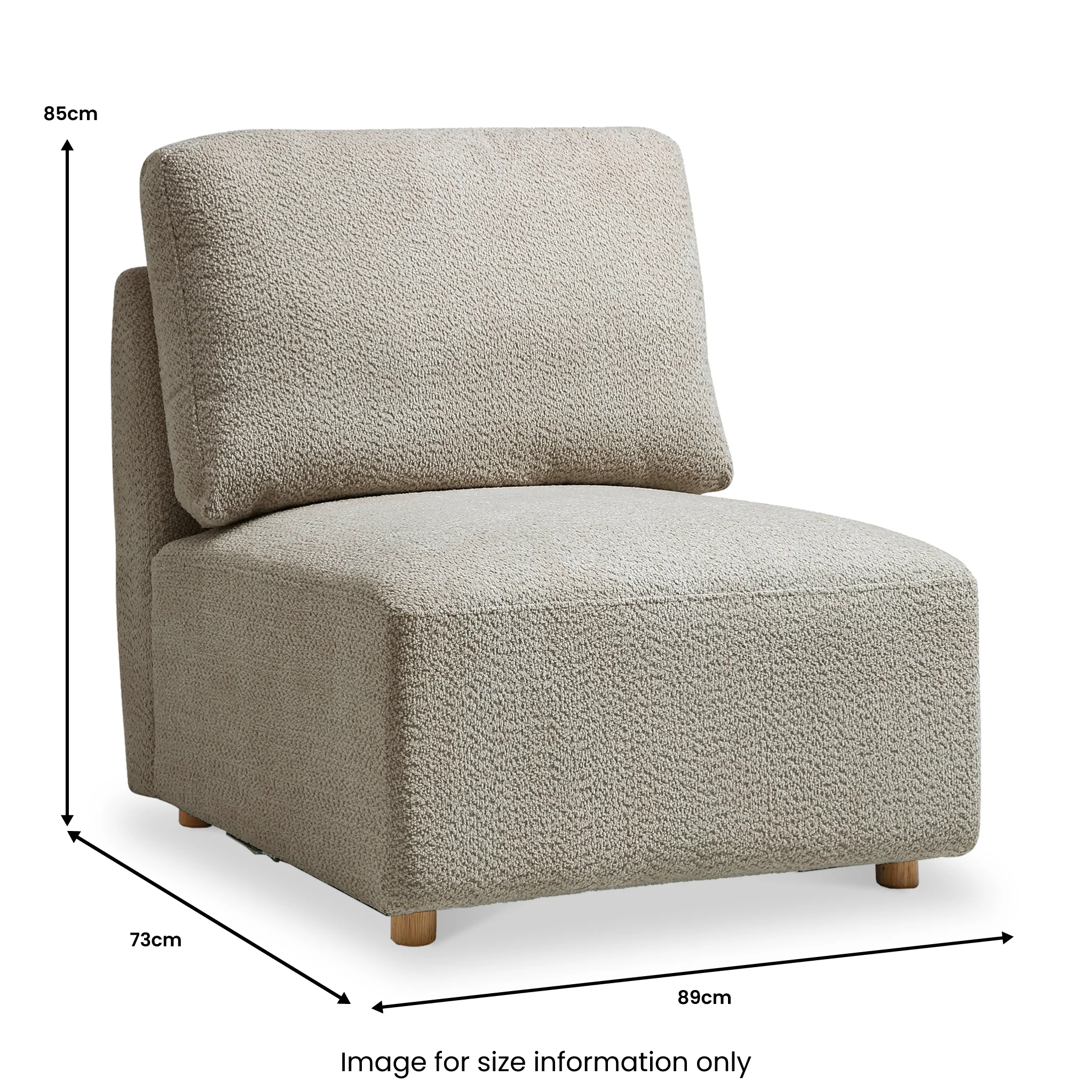 Fairfax Boucle Armless Lounge Chair - Image 13