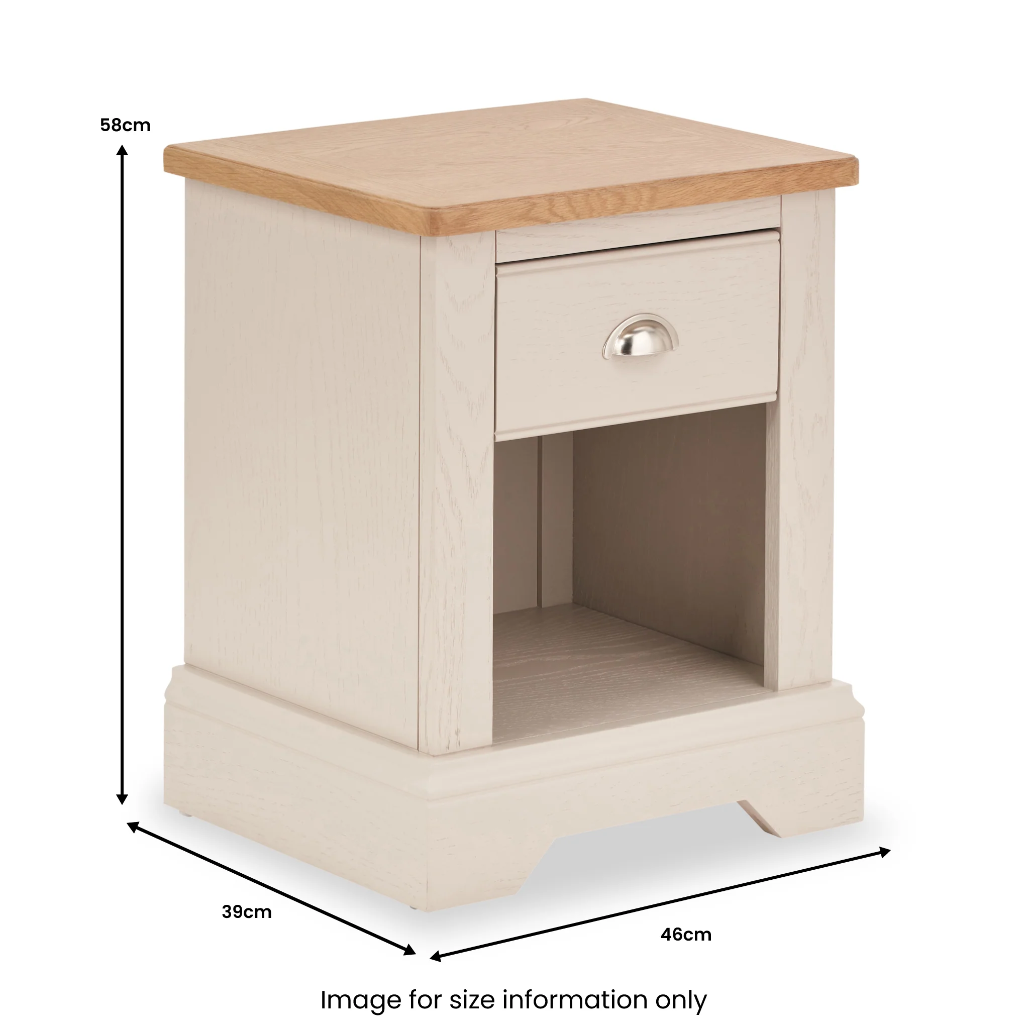 Fairford Pine and Oak 1 Drawer Bedside Table - Image 10