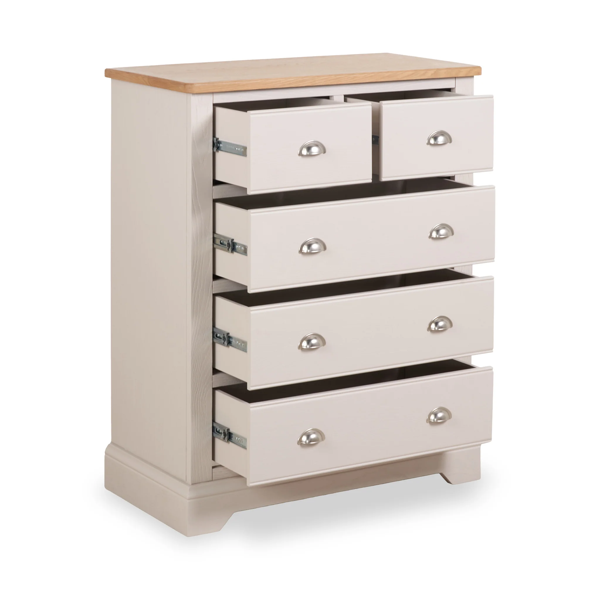 Fairford Pine and Oak 2 Over 3 Drawer Chest - Image 4