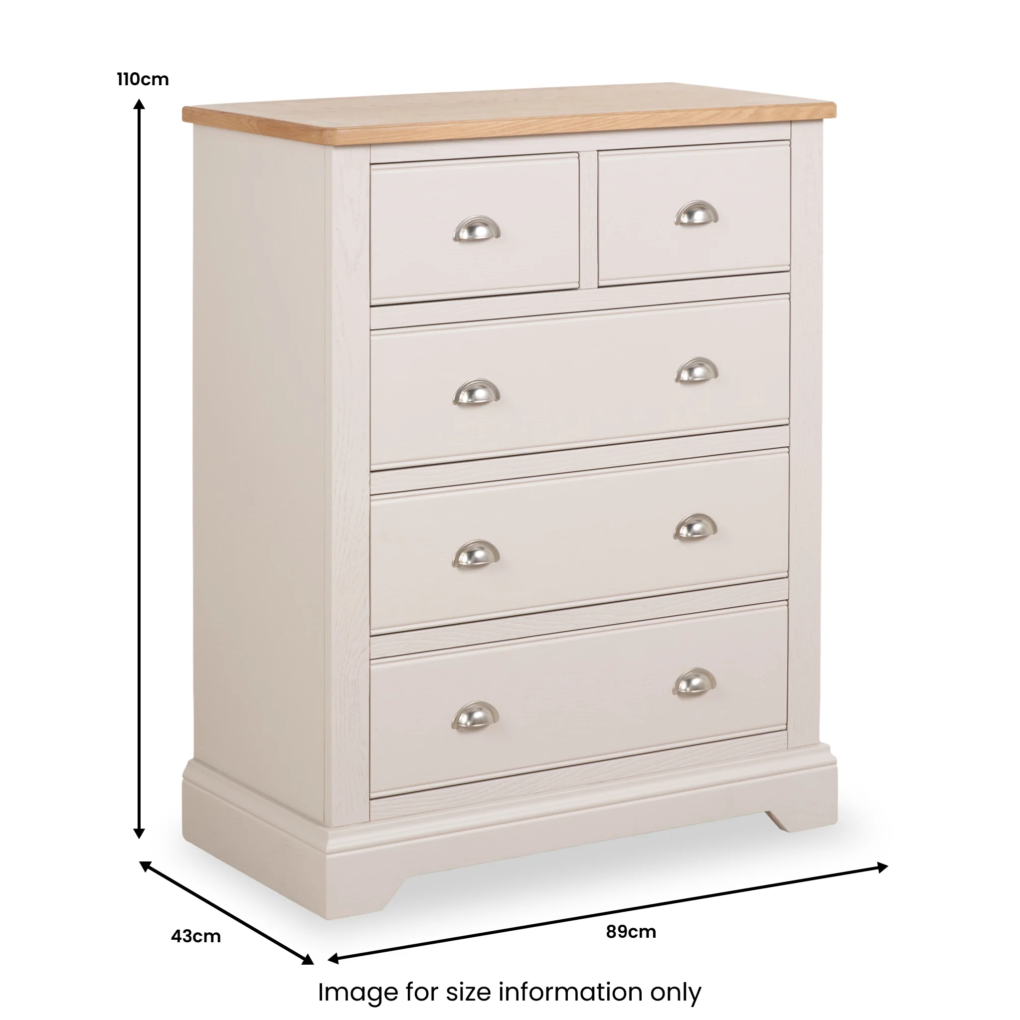 Fairford Pine and Oak 2 Over 3 Drawer Chest - Image 9