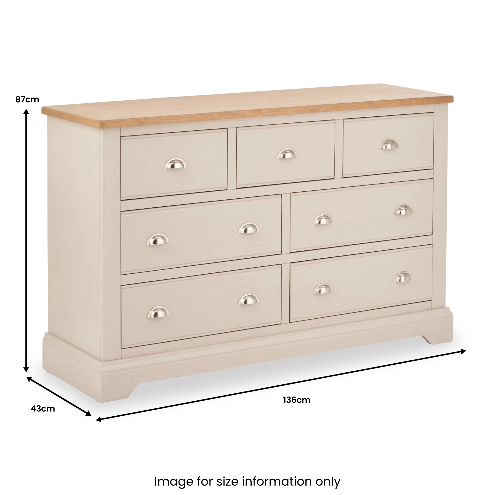 Fairford Pine and Oak 3 Over 4 Drawer Chest - Image 11