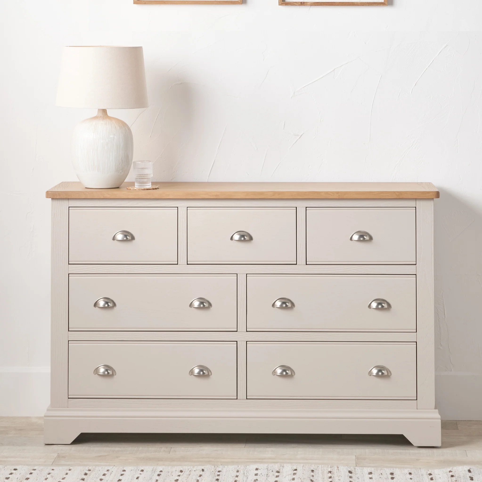 Fairford Pine and Oak 3 Over 4 Drawer Chest - Image 2
