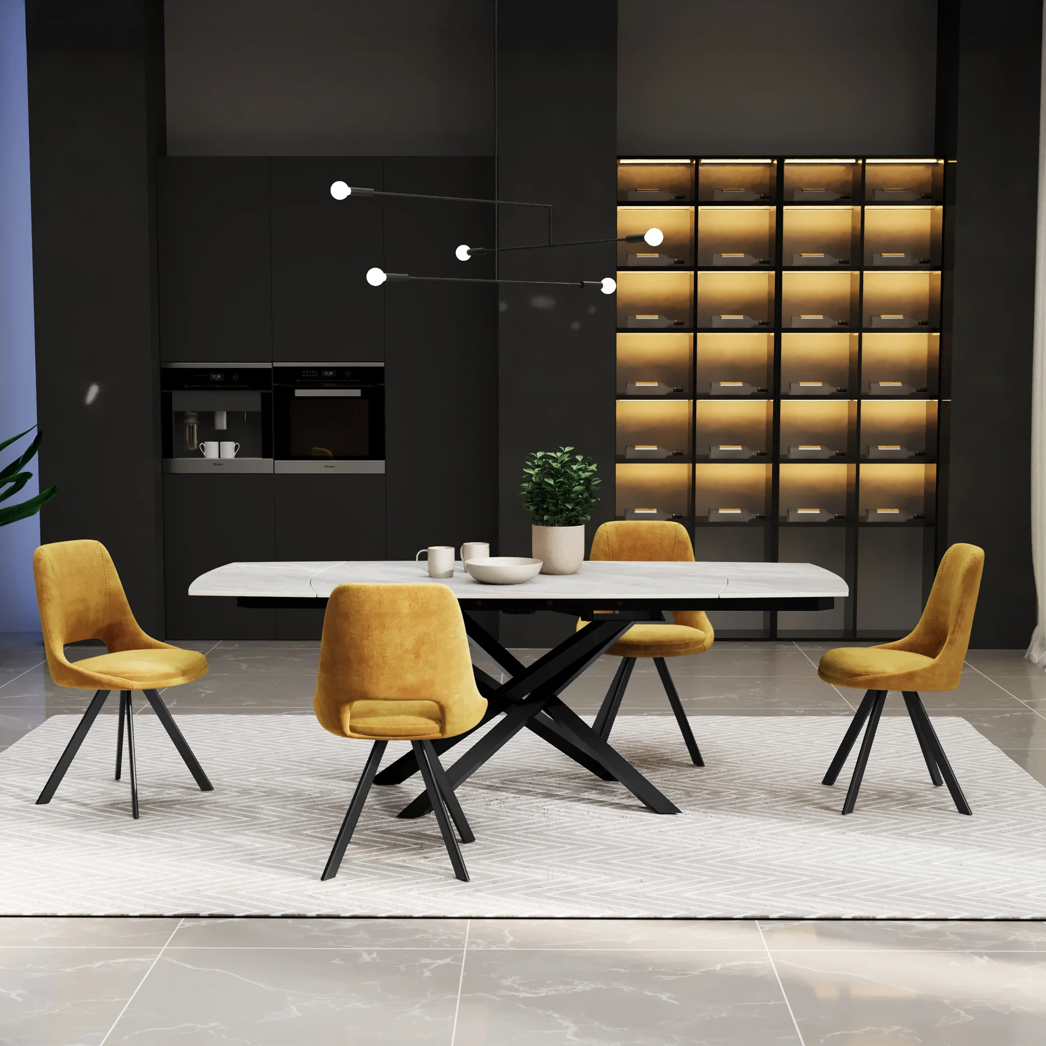 Falcon 120-180cm Extendable Ceramic Dining Table - Image 10
