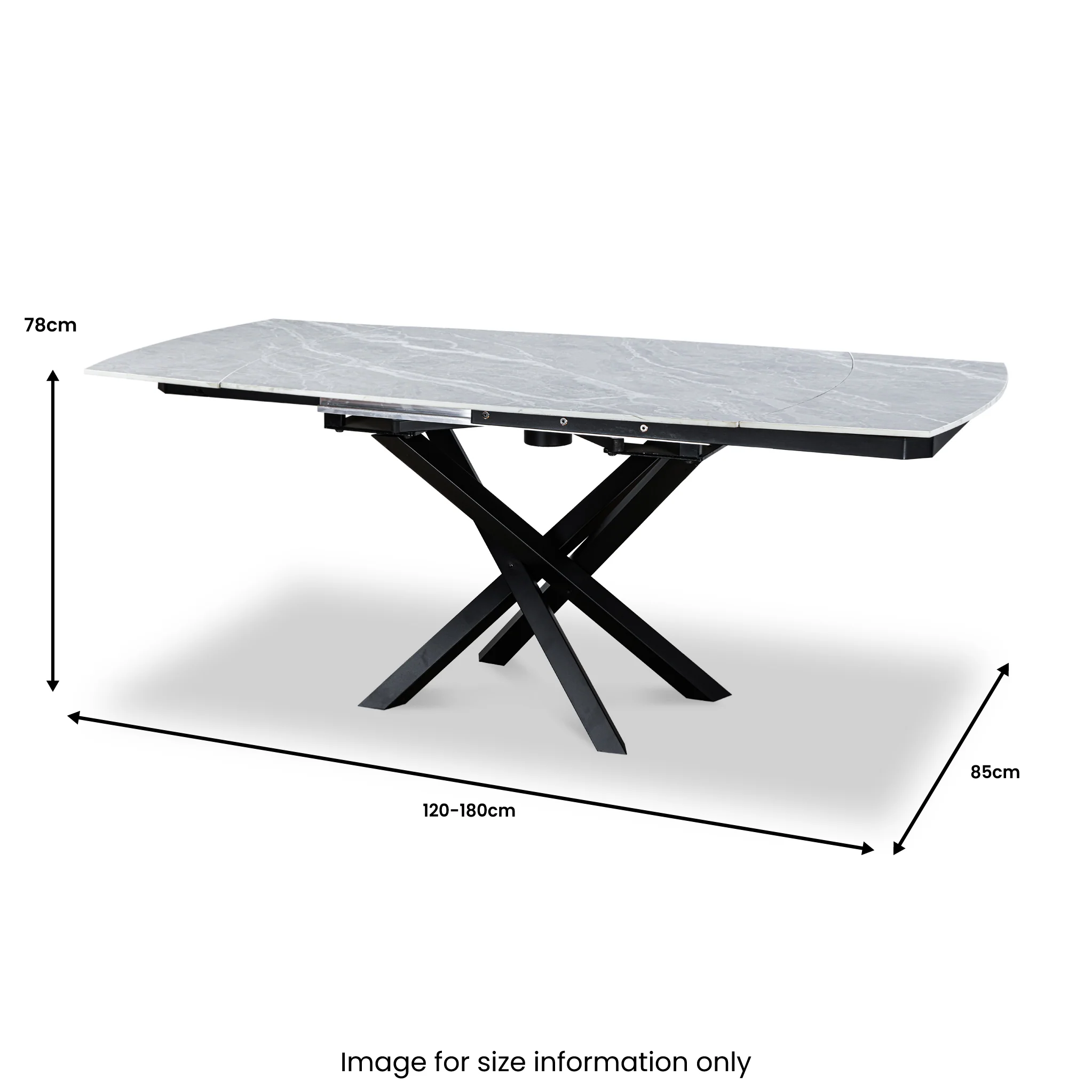 Falcon 120-180cm Extendable Ceramic Dining Table - Image 15