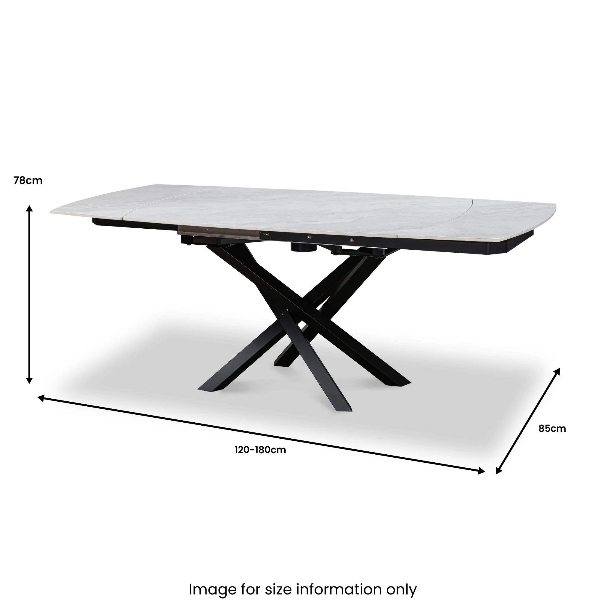 Falcon 120-180cm Extendable Ceramic Dining Table - Image 8