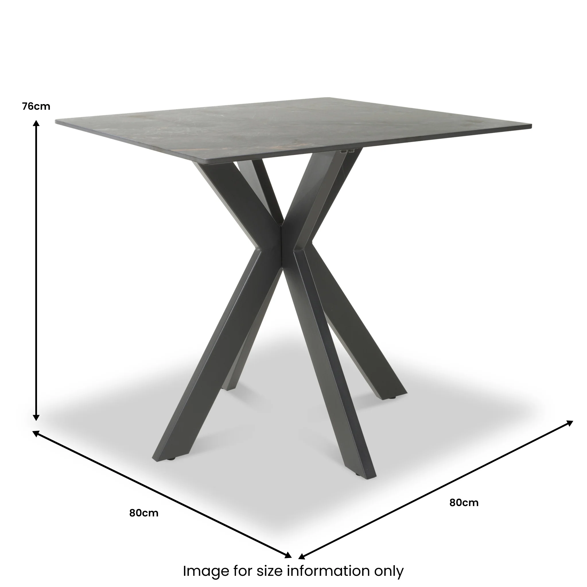 Farnell Ceramic 80cm Square Dining Table - Image 8
