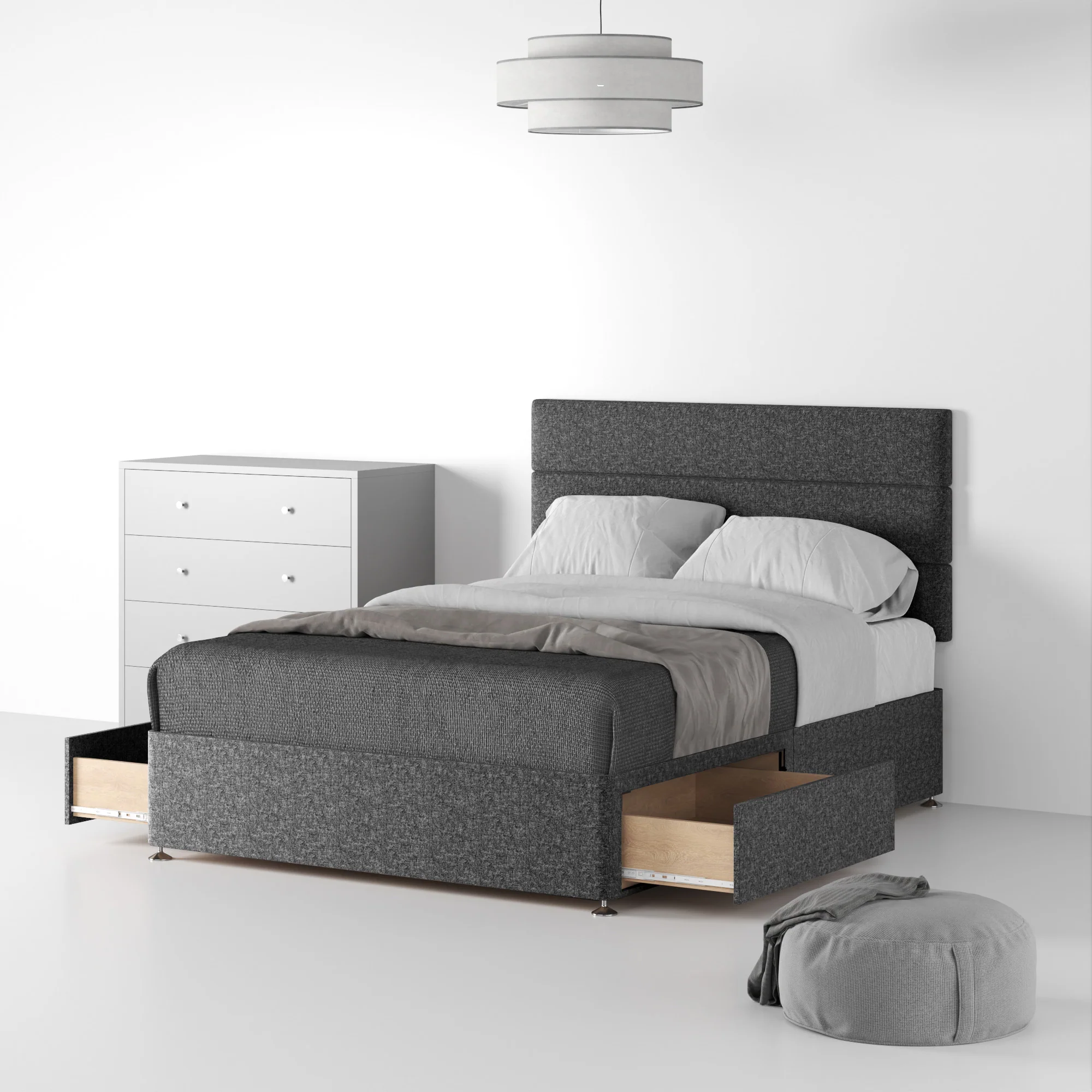 Farrow Bar Linen Divan Bed and Headboard - Image 11