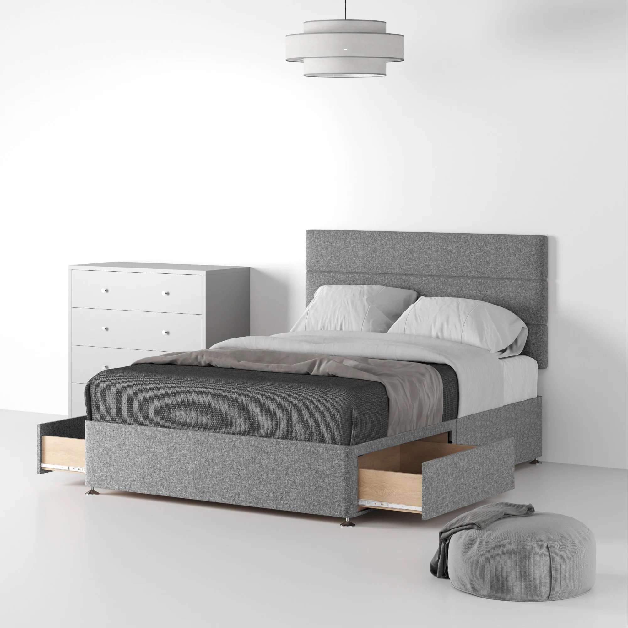 Farrow Bar Linen Divan Bed and Headboard - Image 15