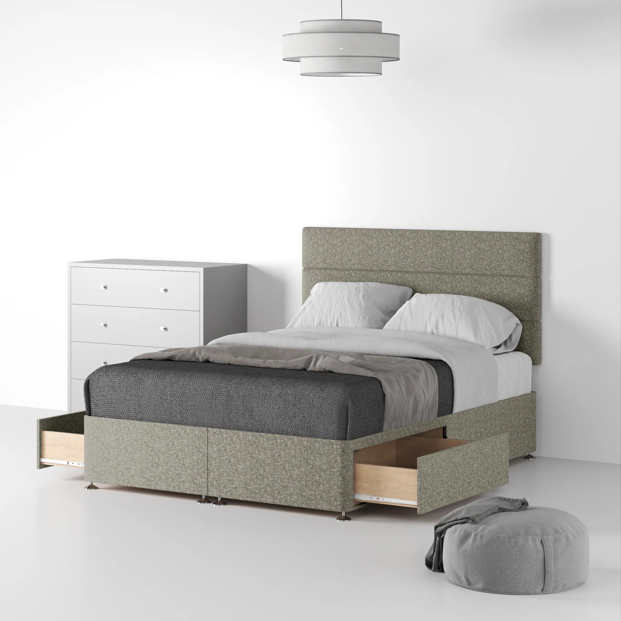 Farrow Bar Linen Divan Bed and Headboard - Image 19