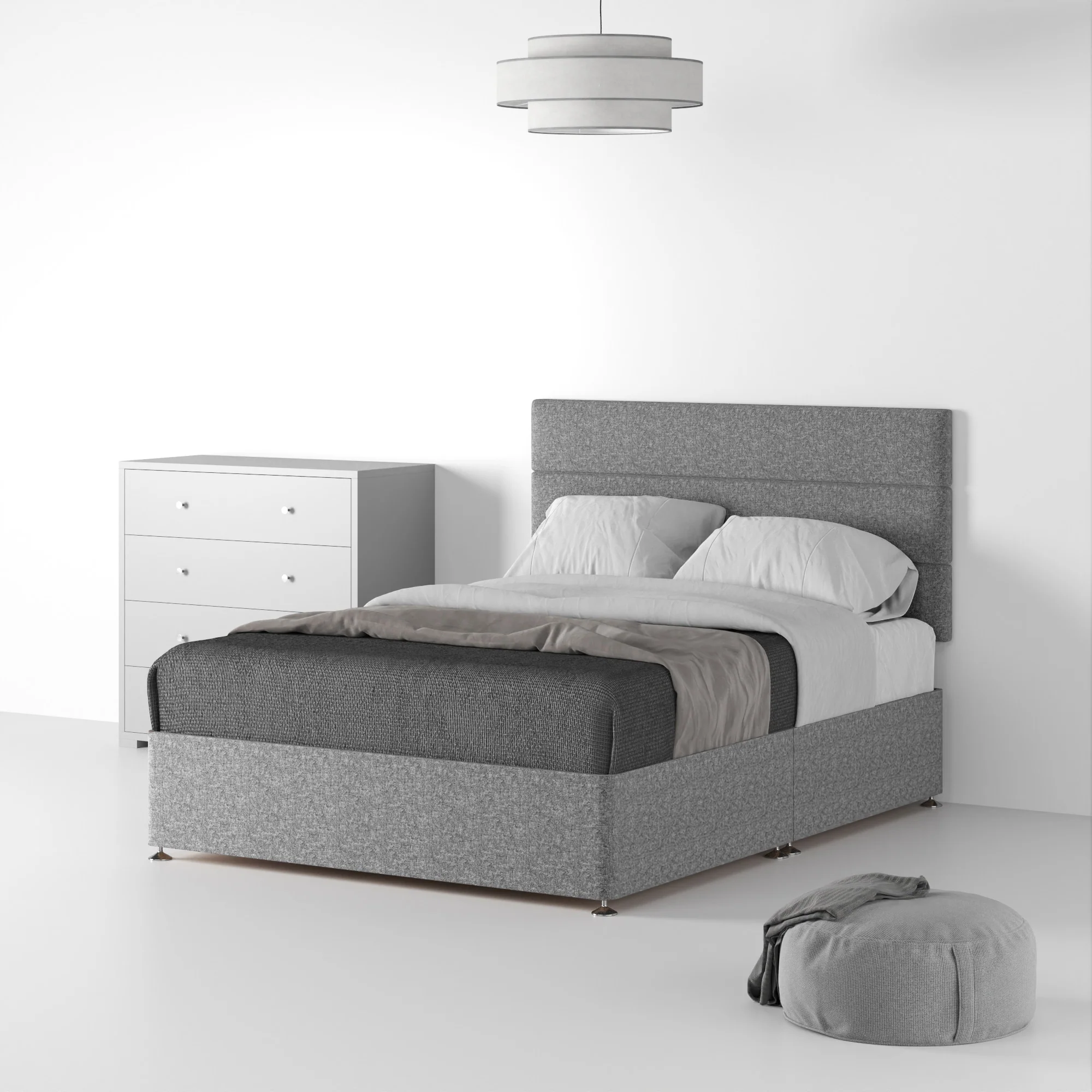 Farrow Bar Linen Divan Bed and Headboard - Image 3
