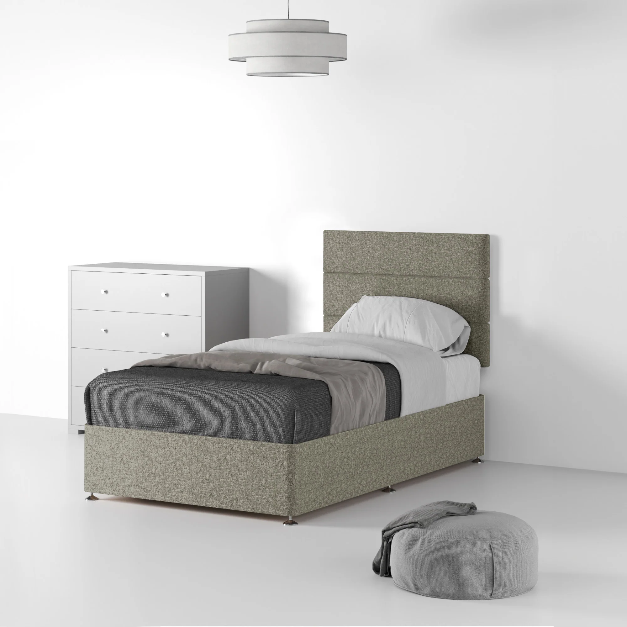 Farrow Bar Linen Divan Bed and Headboard - Image 9