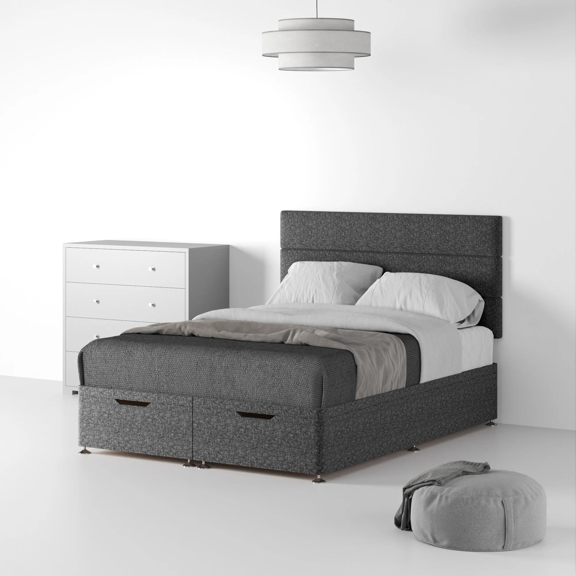 Farrow Bar Linen Ottoman Divan Bed and Headboard - Image 10