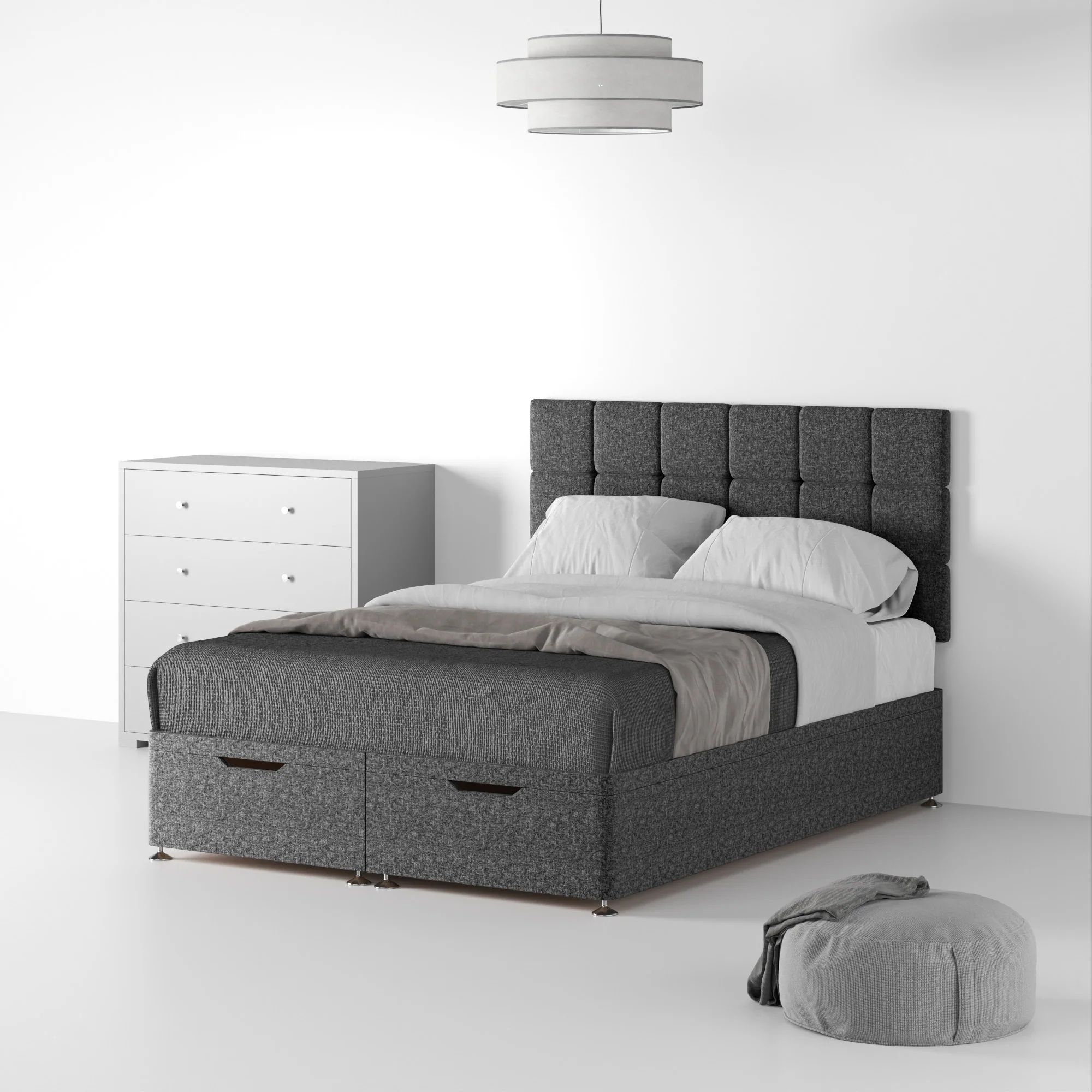 Farrow Cube Linen Divan Bed and Headboard - Image 40