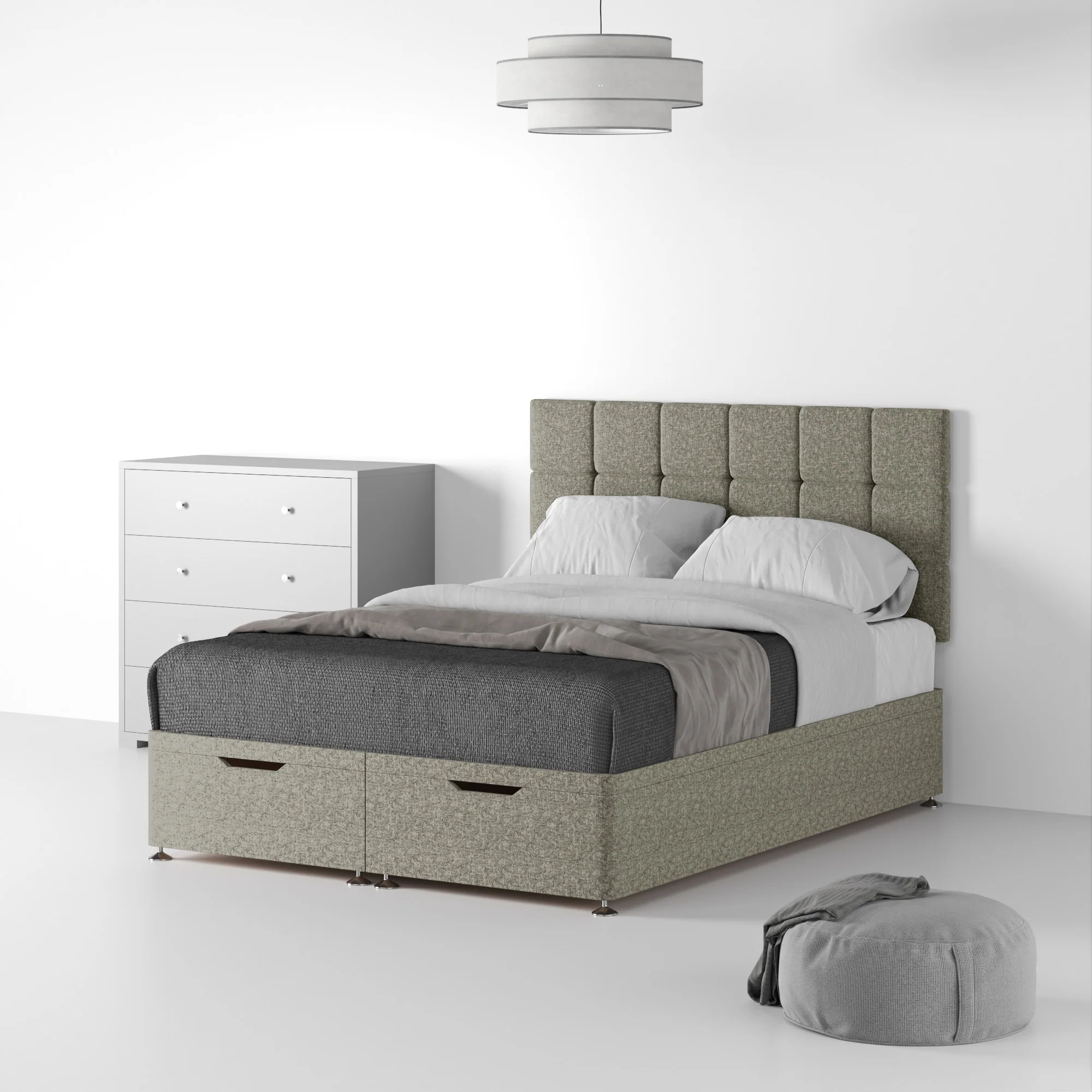 Farrow Cube Linen Divan Bed and Headboard - Image 42