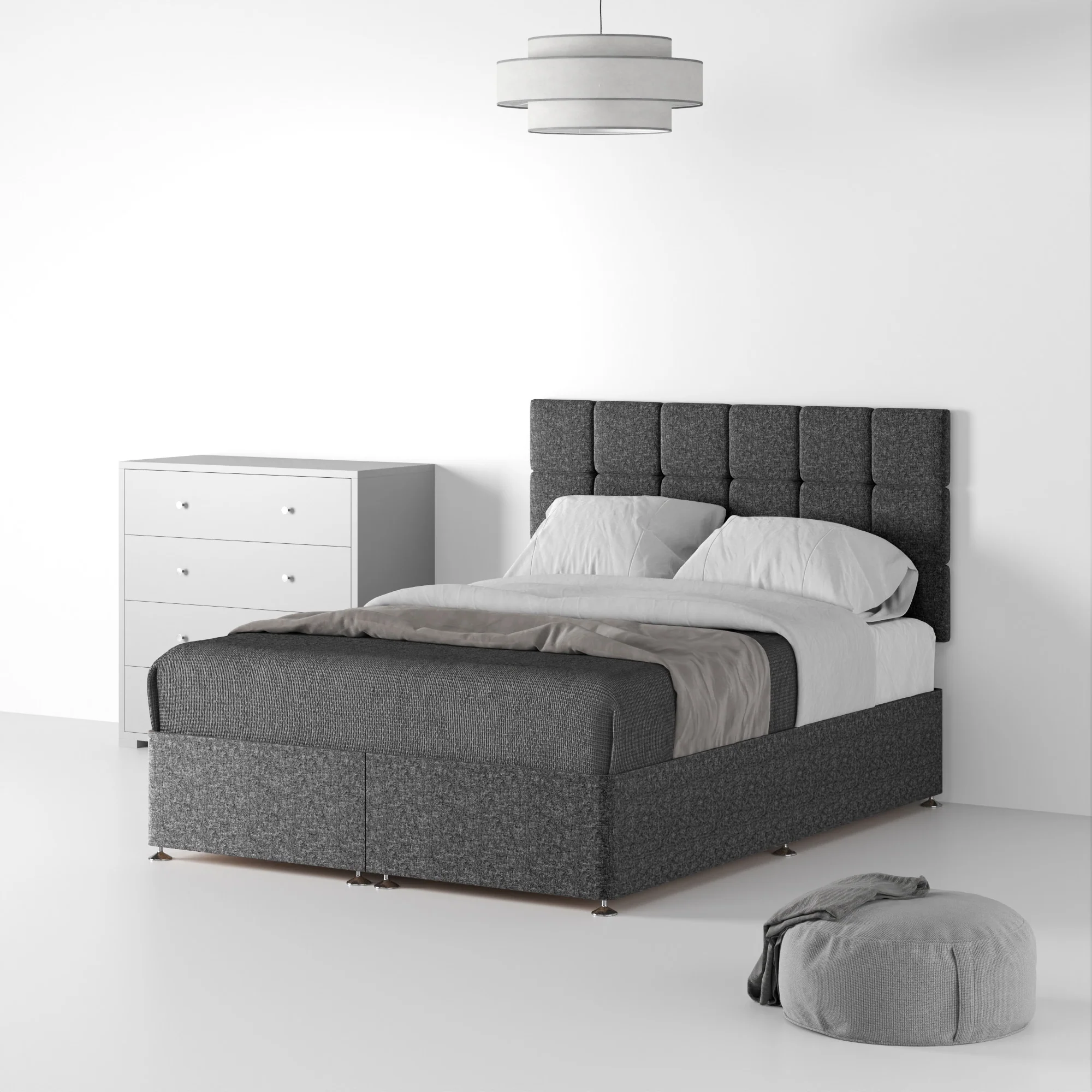 Farrow Cube Linen Divan Bed and Headboard - Image 7
