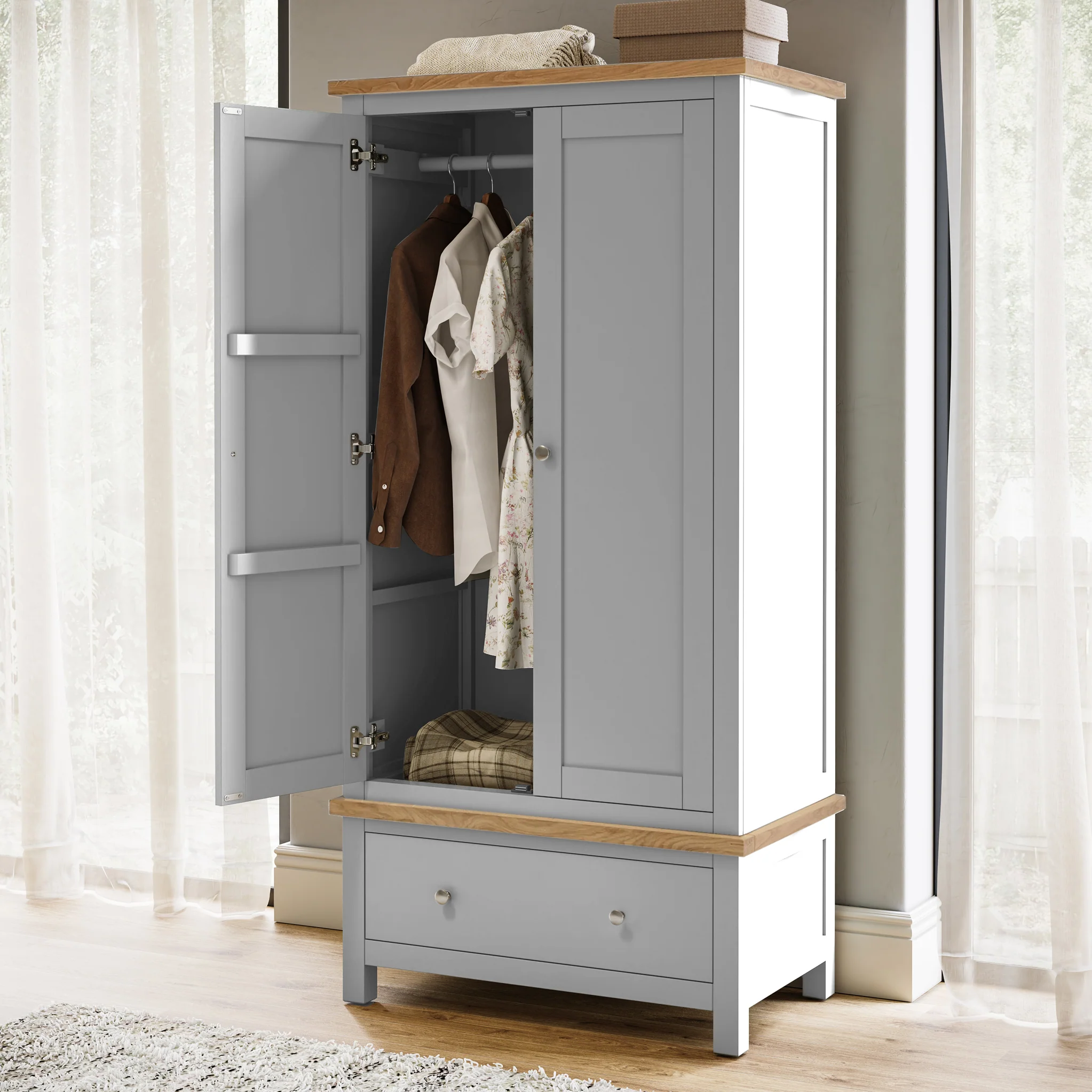 Farro Double Wardrobe with Drawers - Image 22