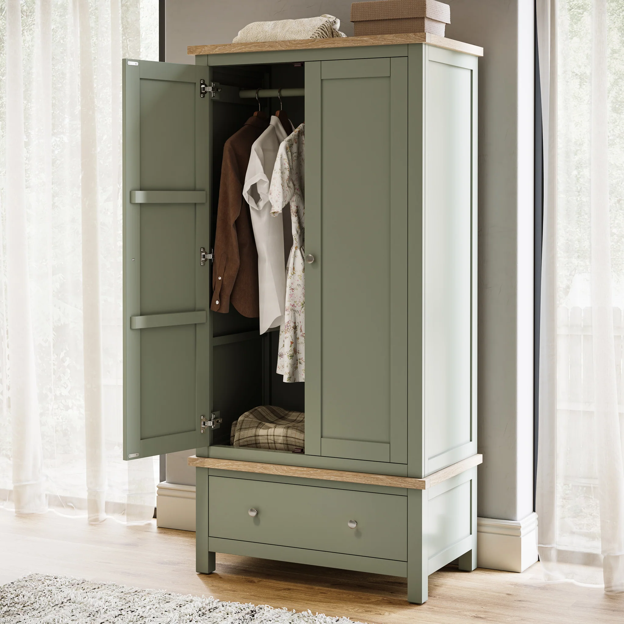 Farro Double Wardrobe with Drawers - Image 43