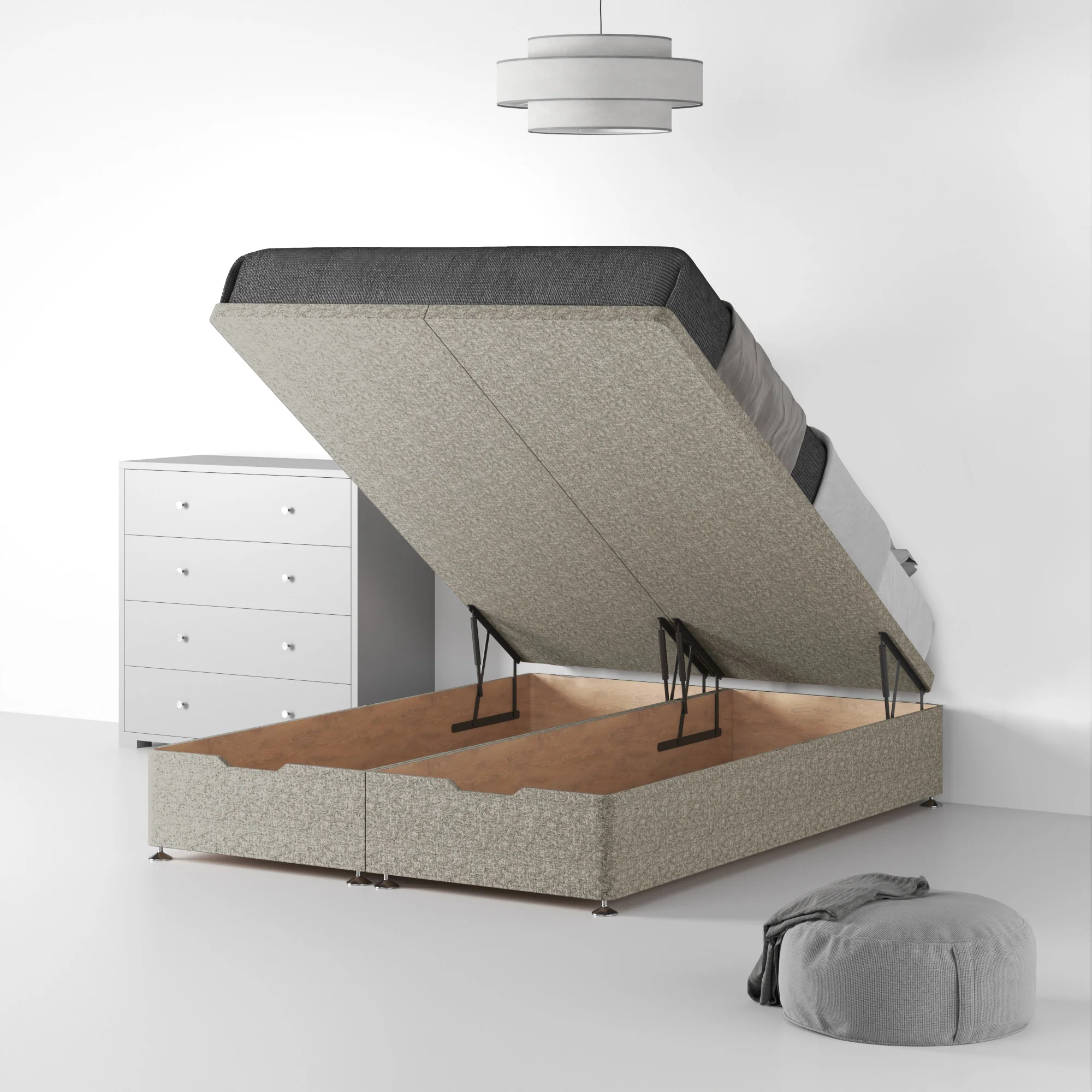 Farrow Linen Ottoman Divan Bed Base - Image 4