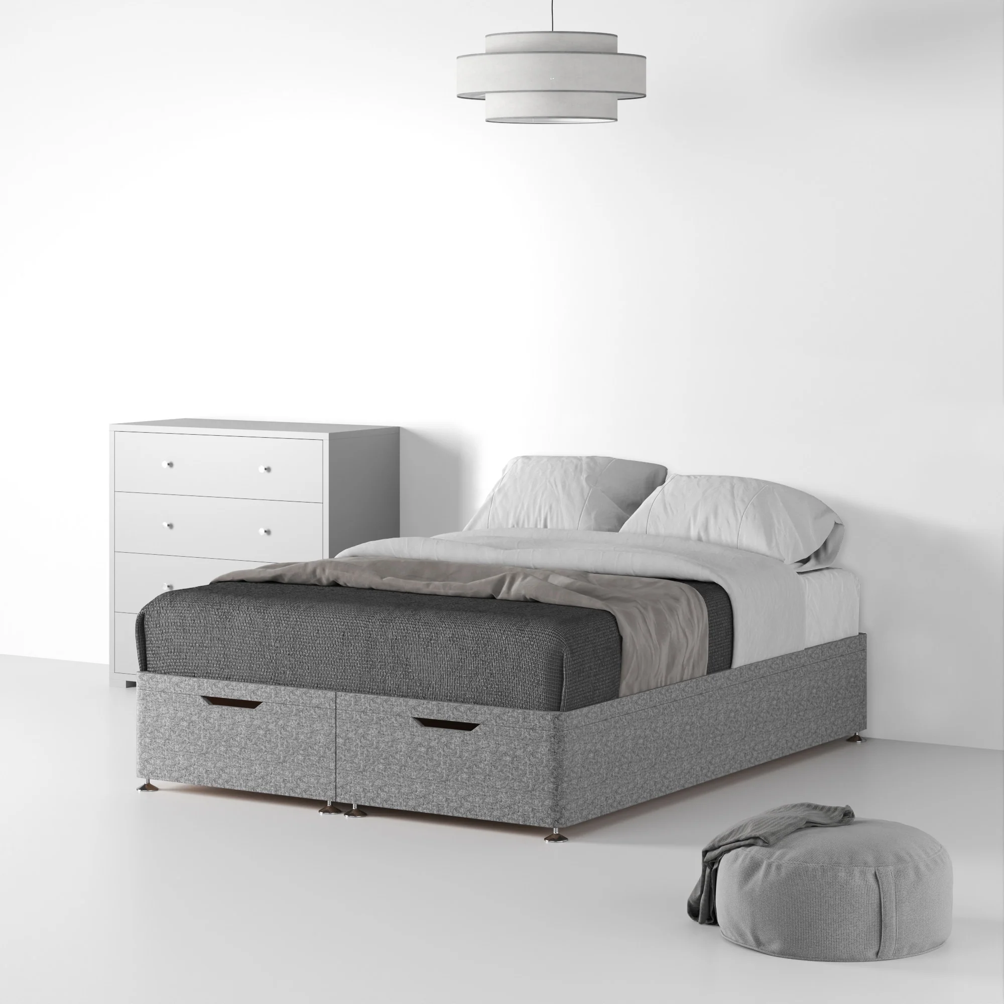 Farrow Linen Ottoman Divan Bed Base - Image 5