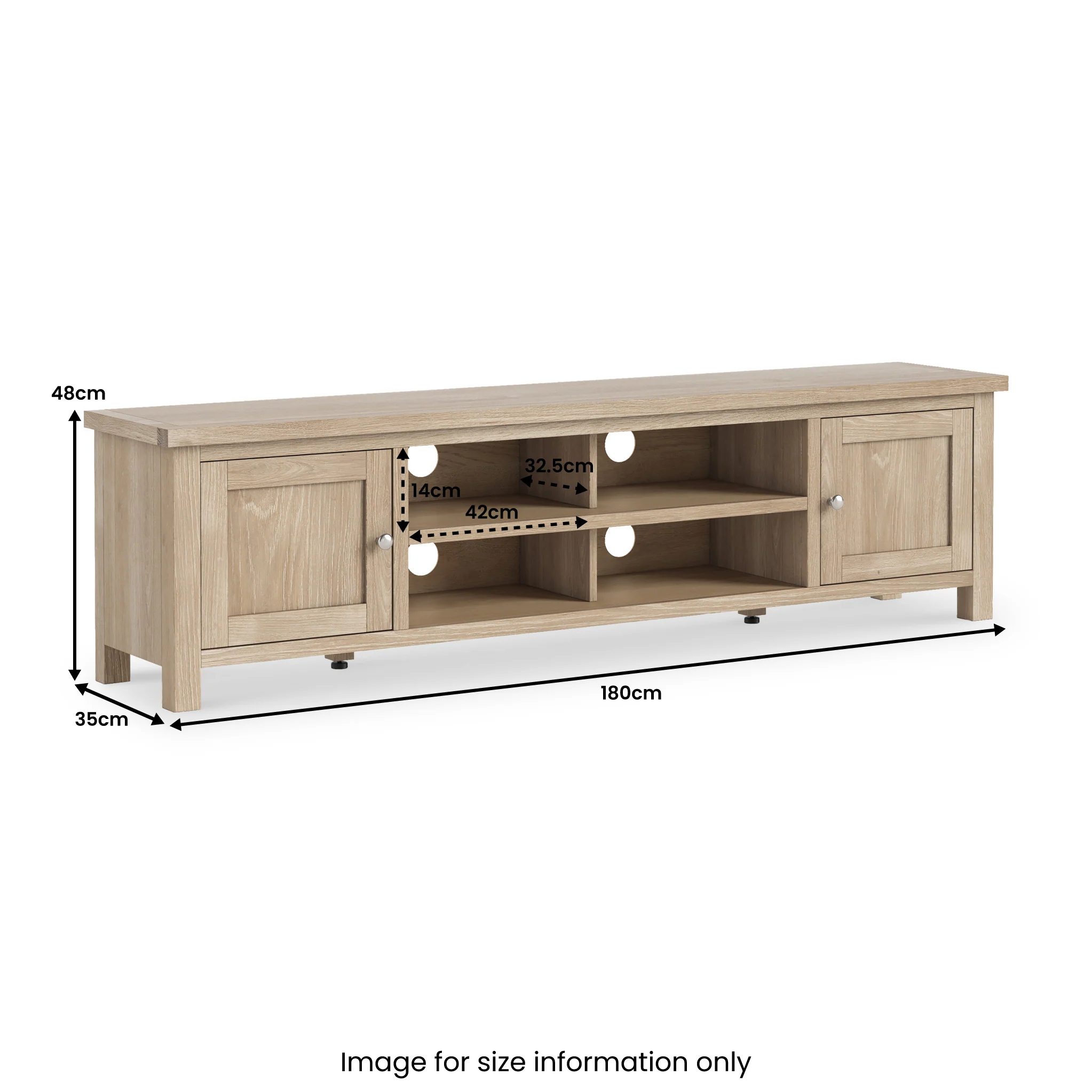Farro Washed Oak 180cm Extra Wide TV Stand - Image 9