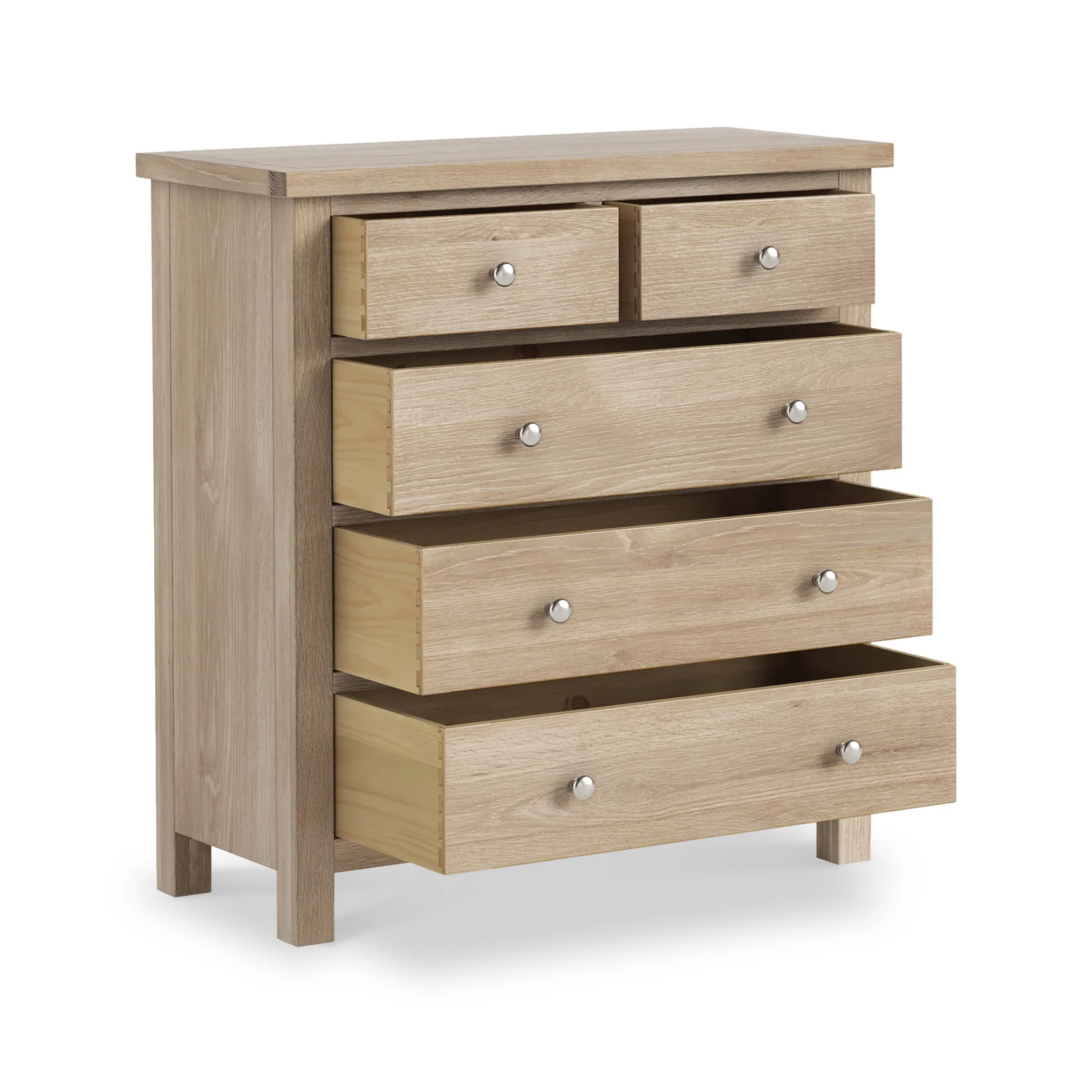 Farro Washed Oak 2 Over 3 Chest Of Drawers - Image 4