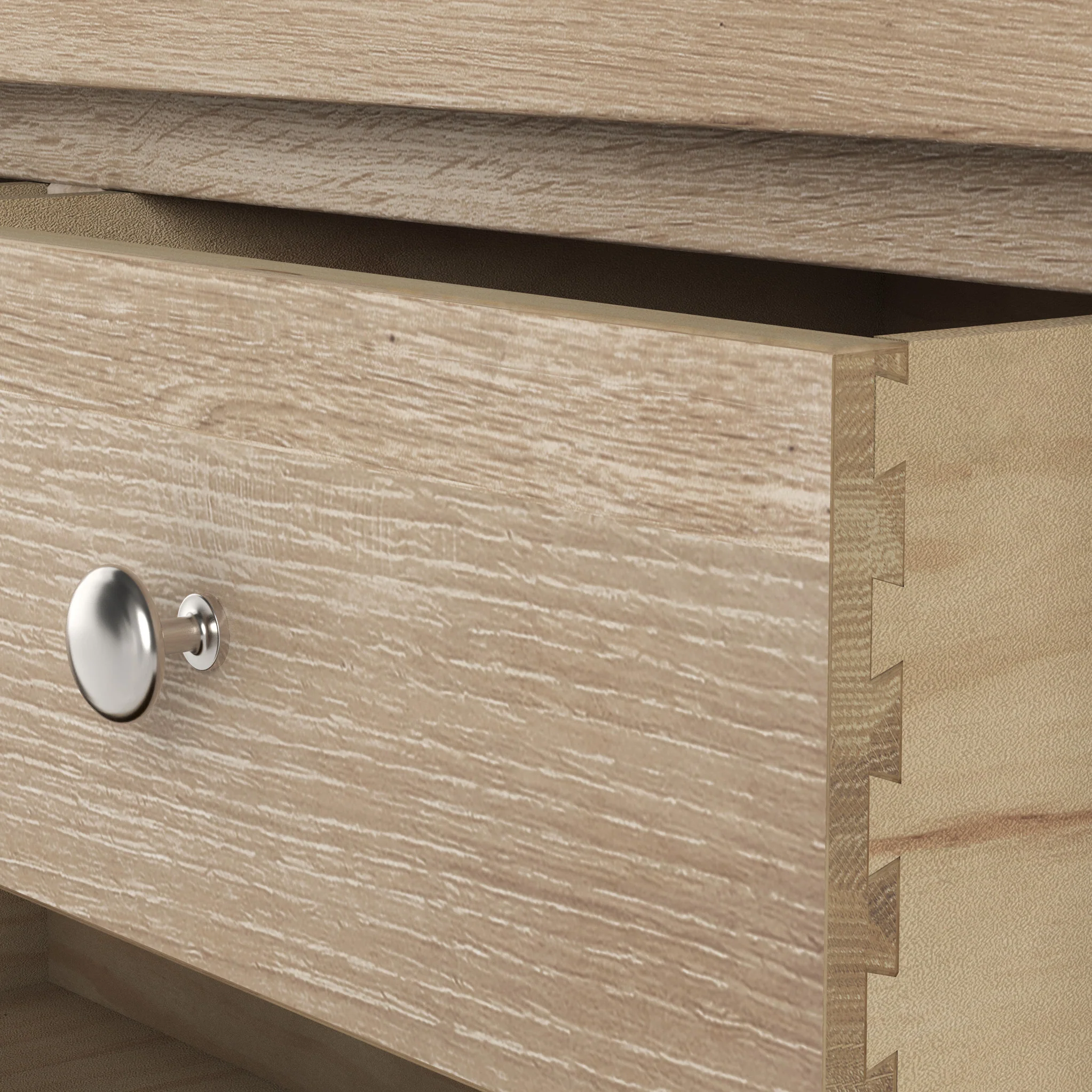 Farro Washed Oak 5 Drawer Tallboy Chest - Image 6