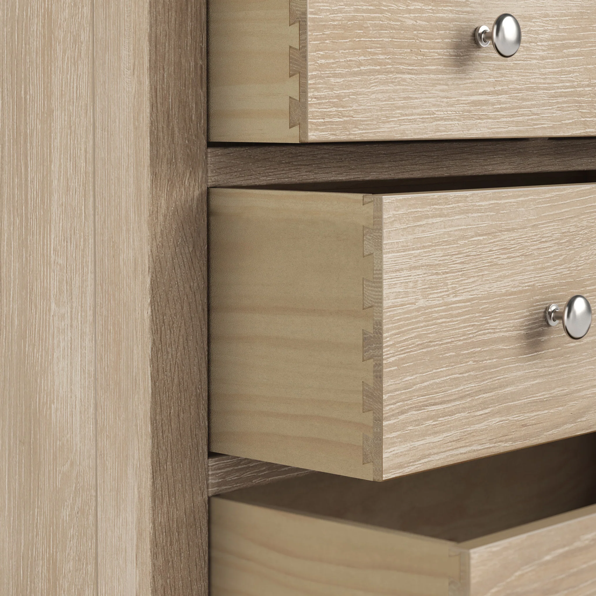 Farro Washed Oak 6 Drawer Chest - Image 6