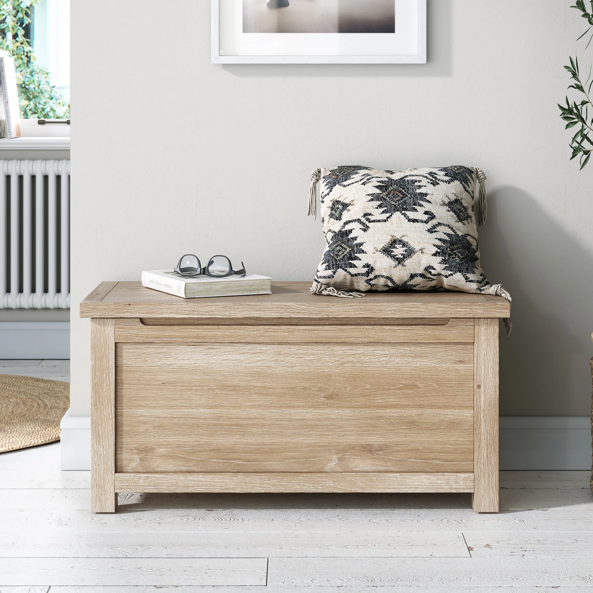 Farro Washed Oak Blanket Box - Image 2