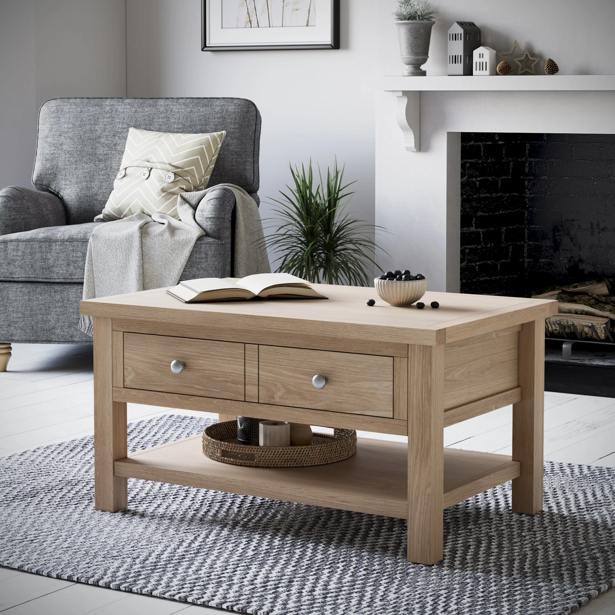 Farro Washed Oak Coffee Table - Image 2