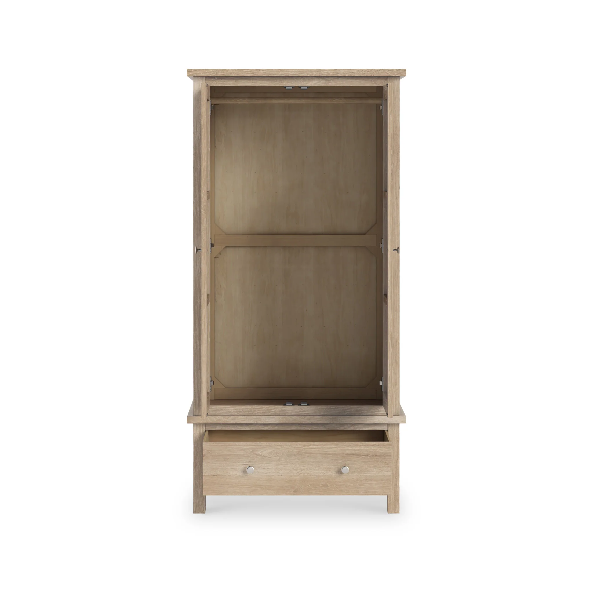 Farro Washed Oak Double Wardrobe with Drawers - Image 3