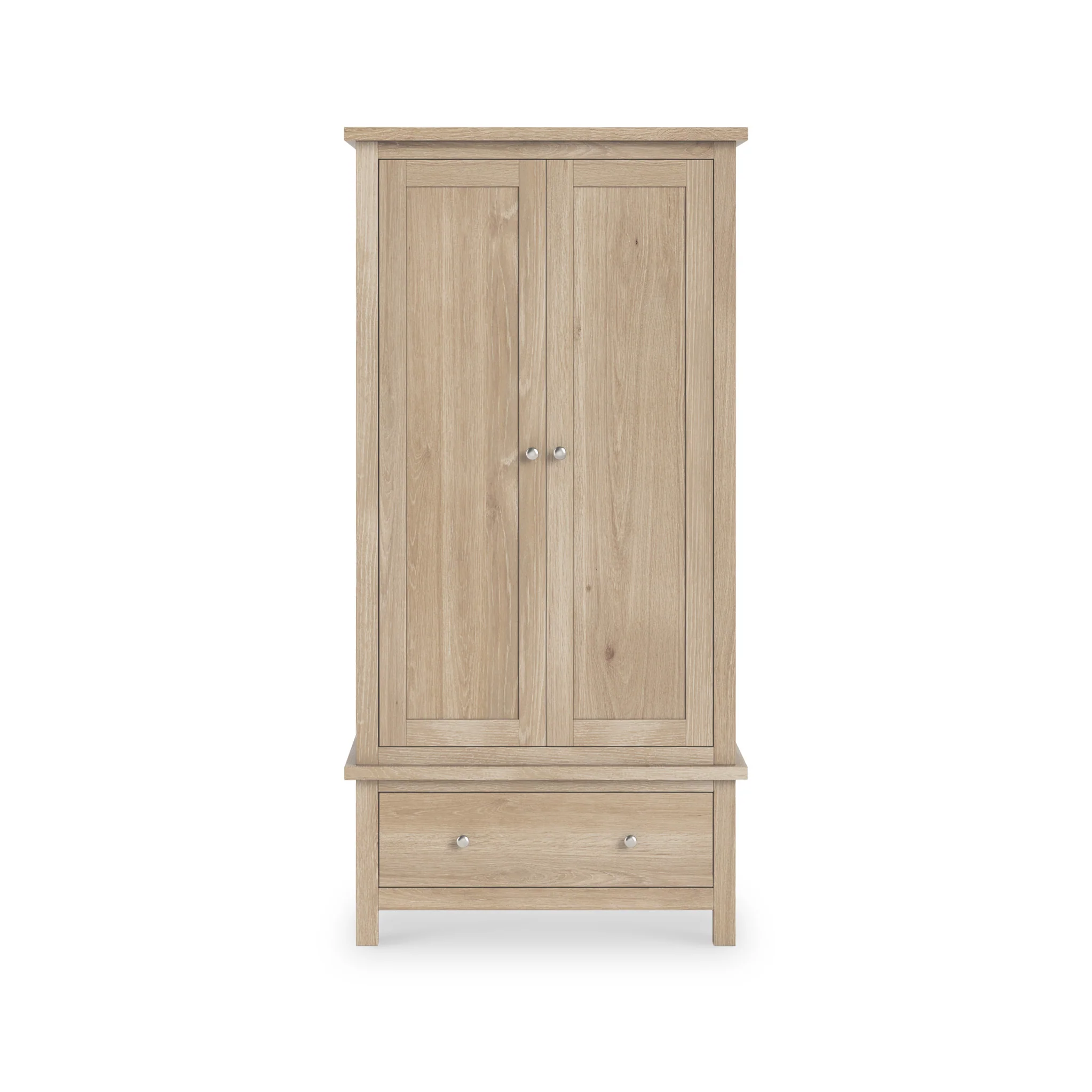 Farro Washed Oak Double Wardrobe with Drawers - Image 4