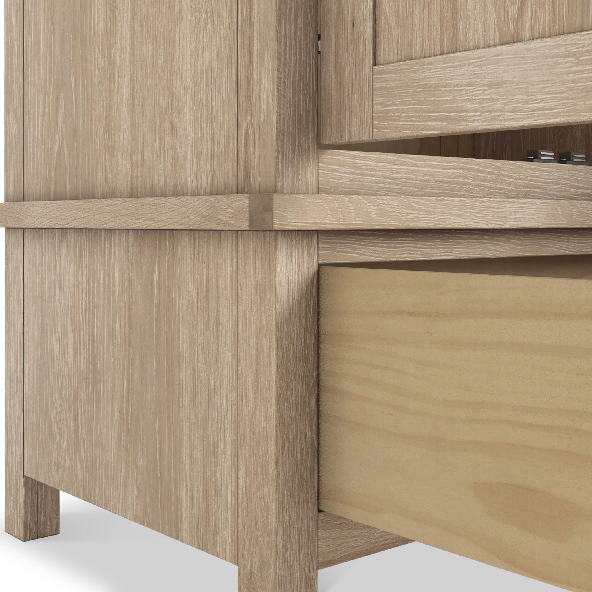Farro Washed Oak Double Wardrobe with Drawers - Image 9