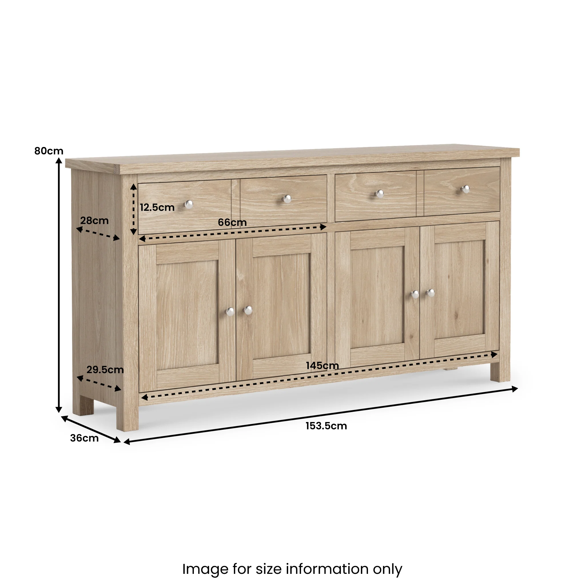 Farro Washed Oak Extra Large Sideboard - Image 10