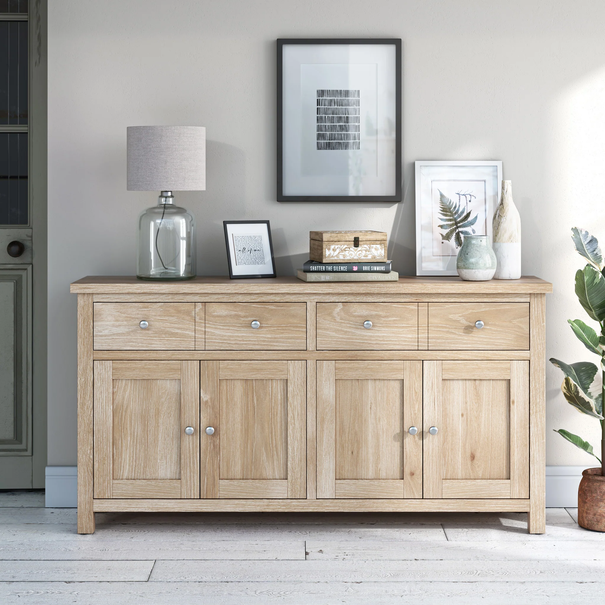 Farro Washed Oak Extra Large Sideboard - Image 2
