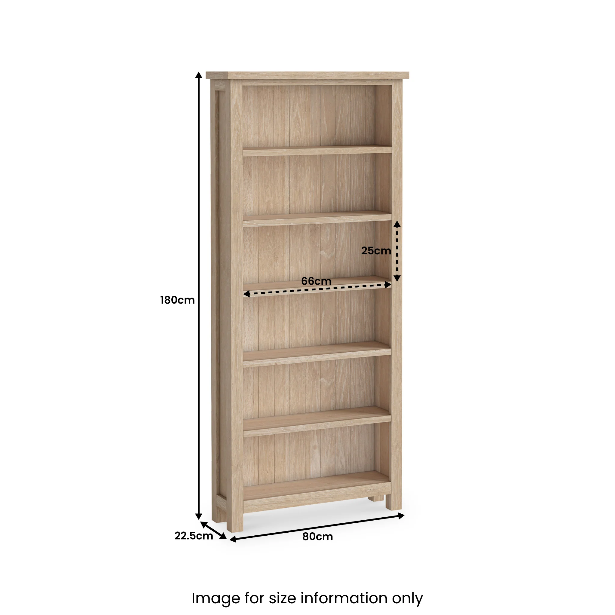 Farro Washed Oak Large Bookcase - Image 6