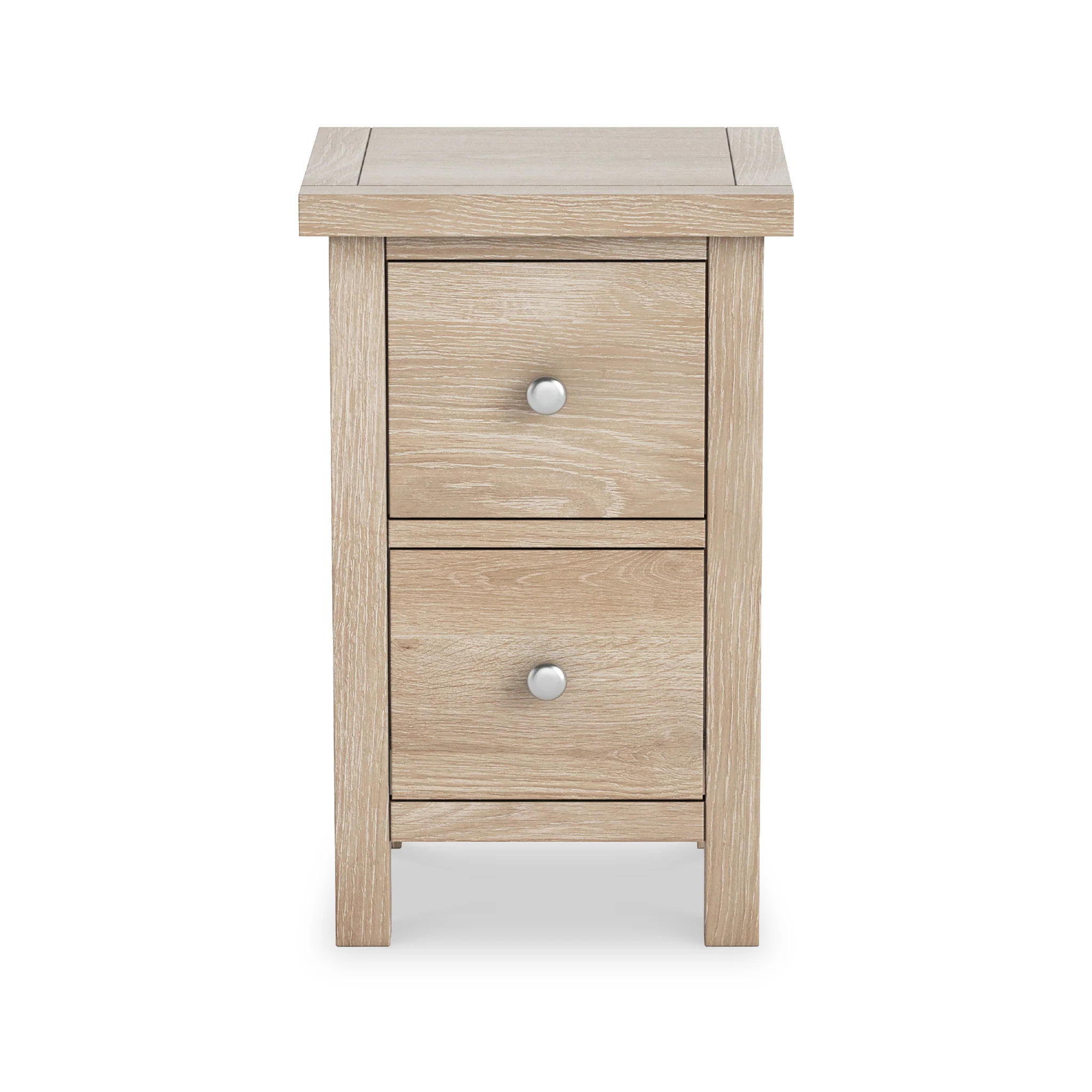 Farro Washed Oak Slim Bedside Table - Image 3