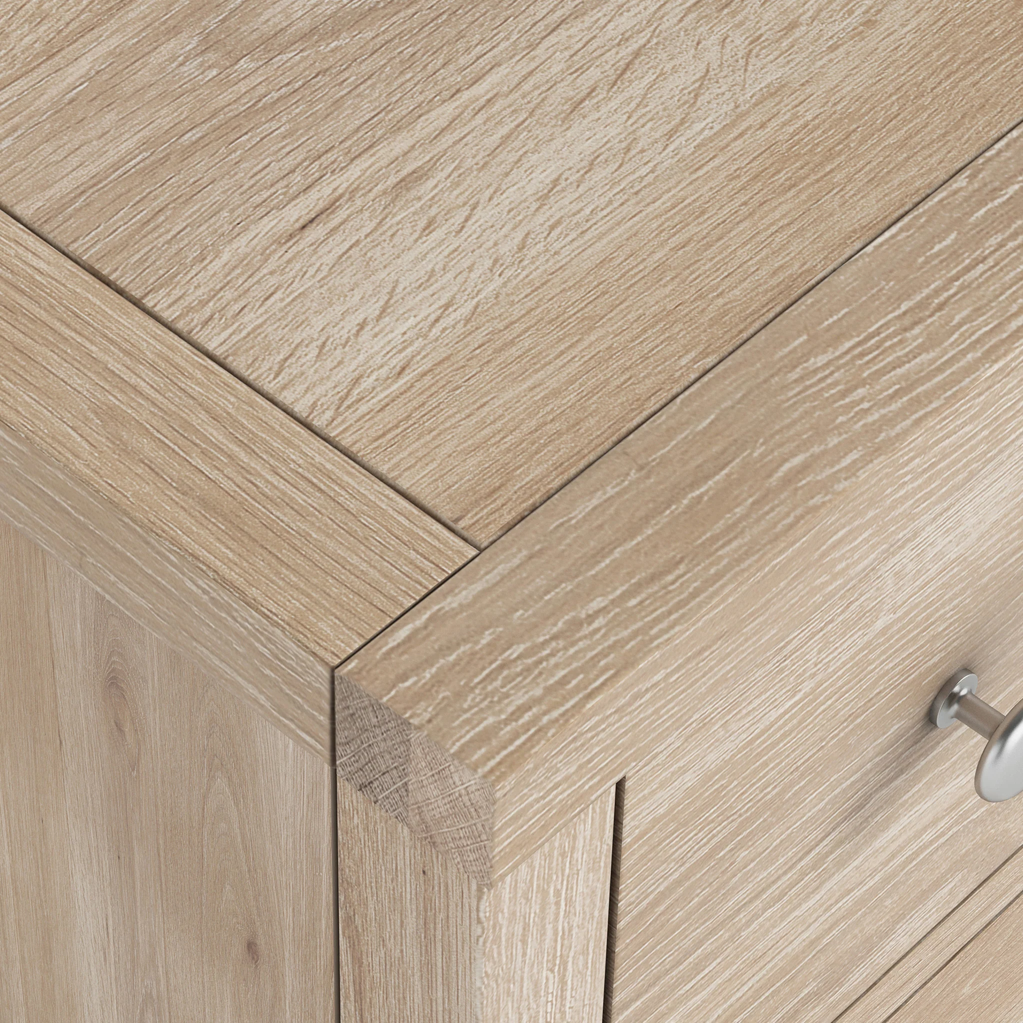 Farro Washed Oak Slim Bedside Table - Image 6