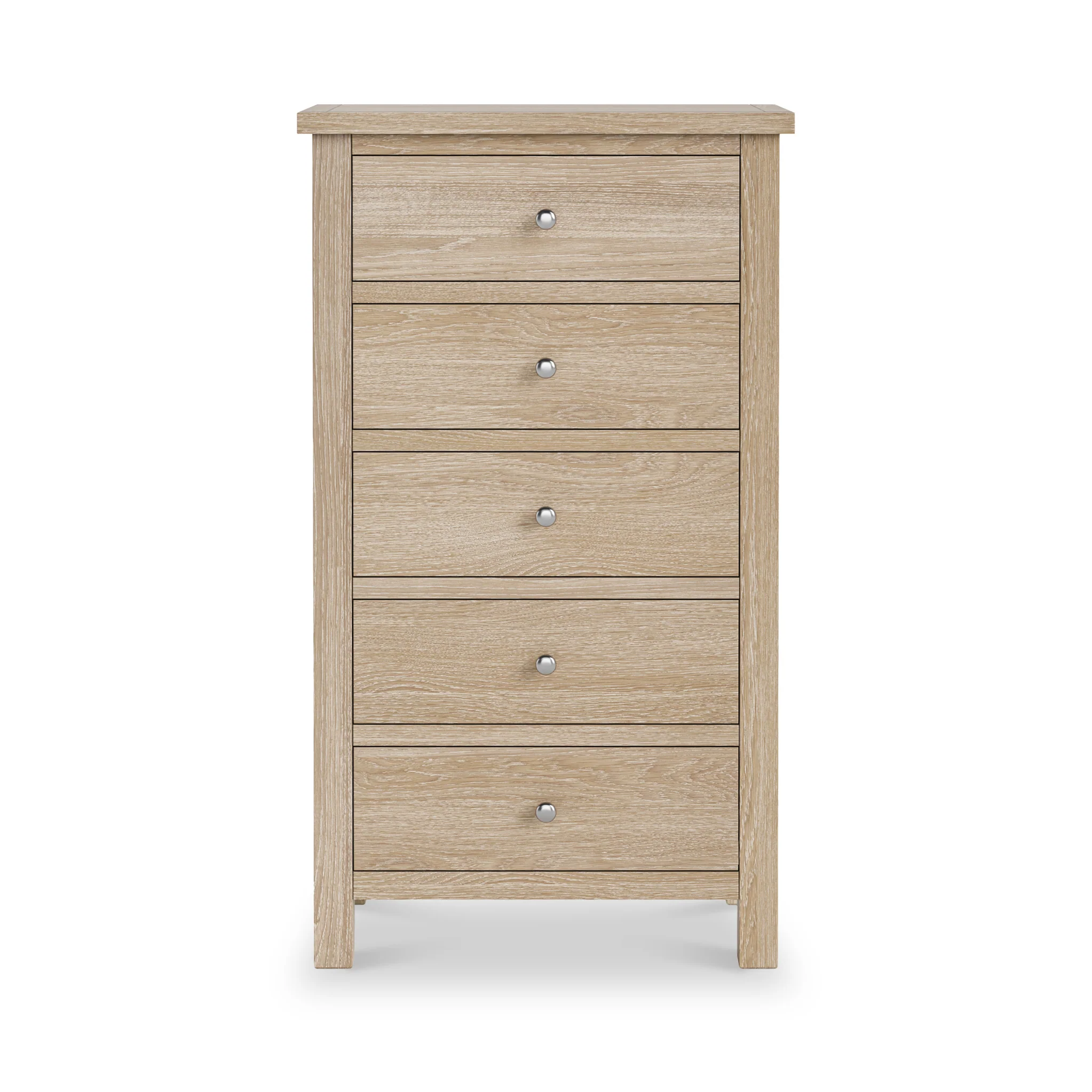 Farro Washed Oak XL 5 Drawer Tallboy Chest - Image 3
