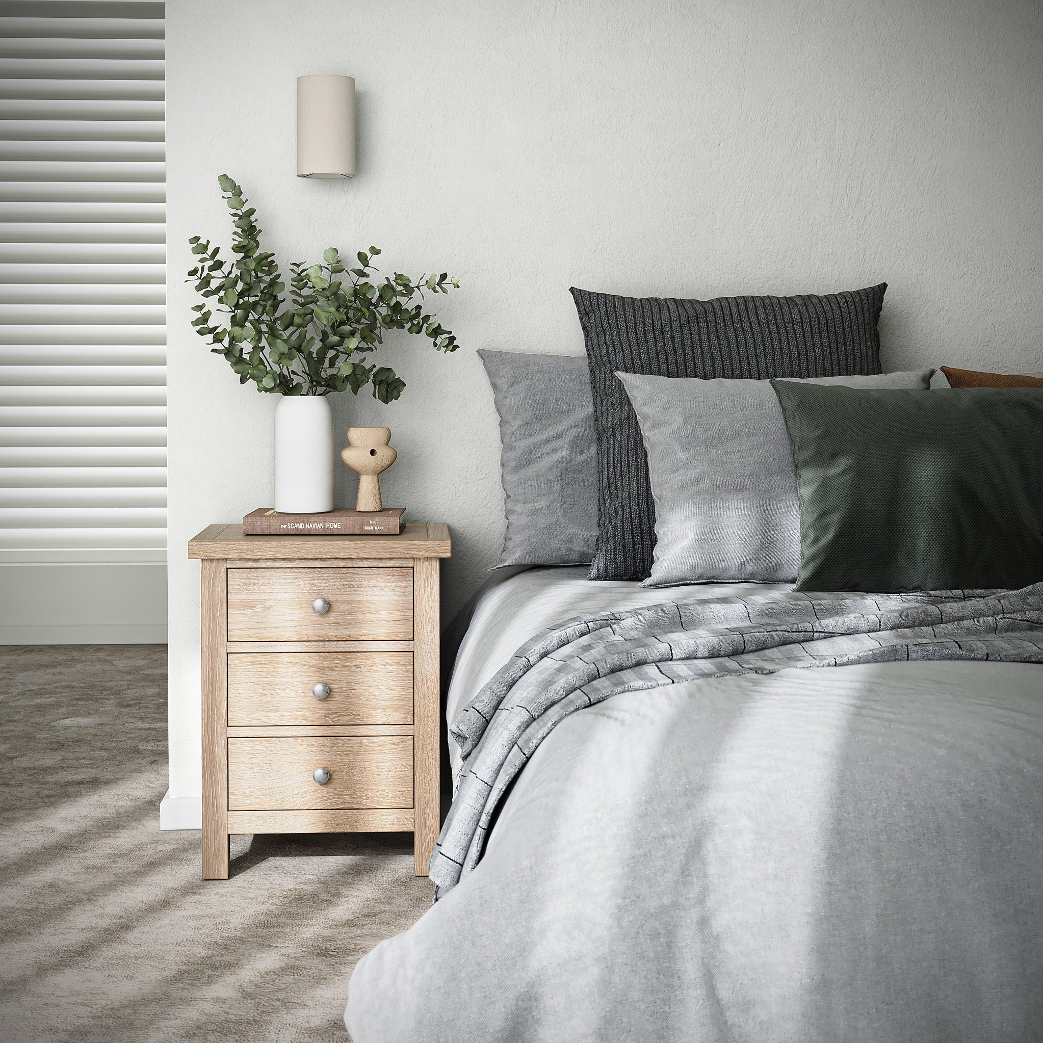 Farro Washed Oak XL Bedside Table - Image 2