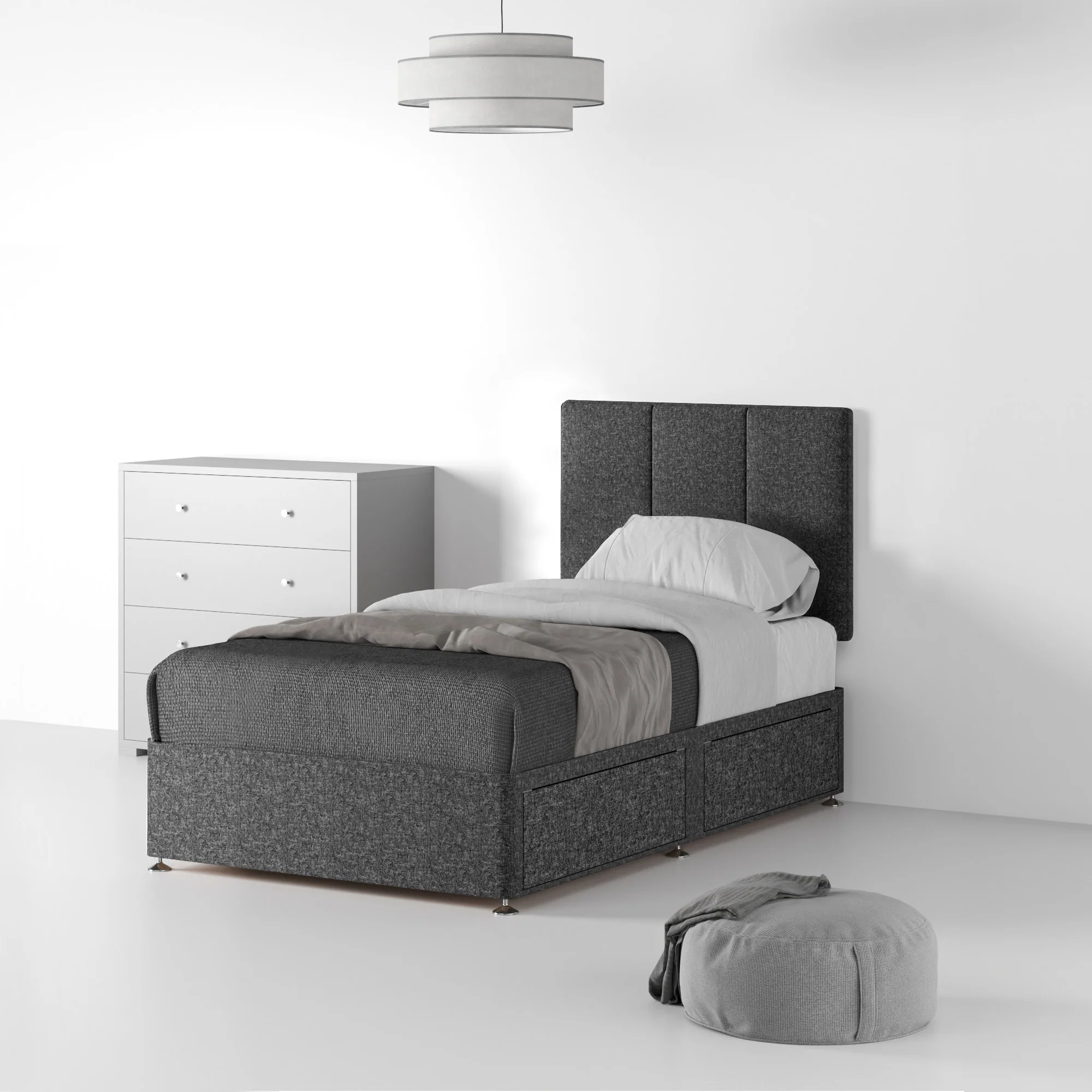 Farrow Piano Linen Divan Bed and Headboard - Image 16