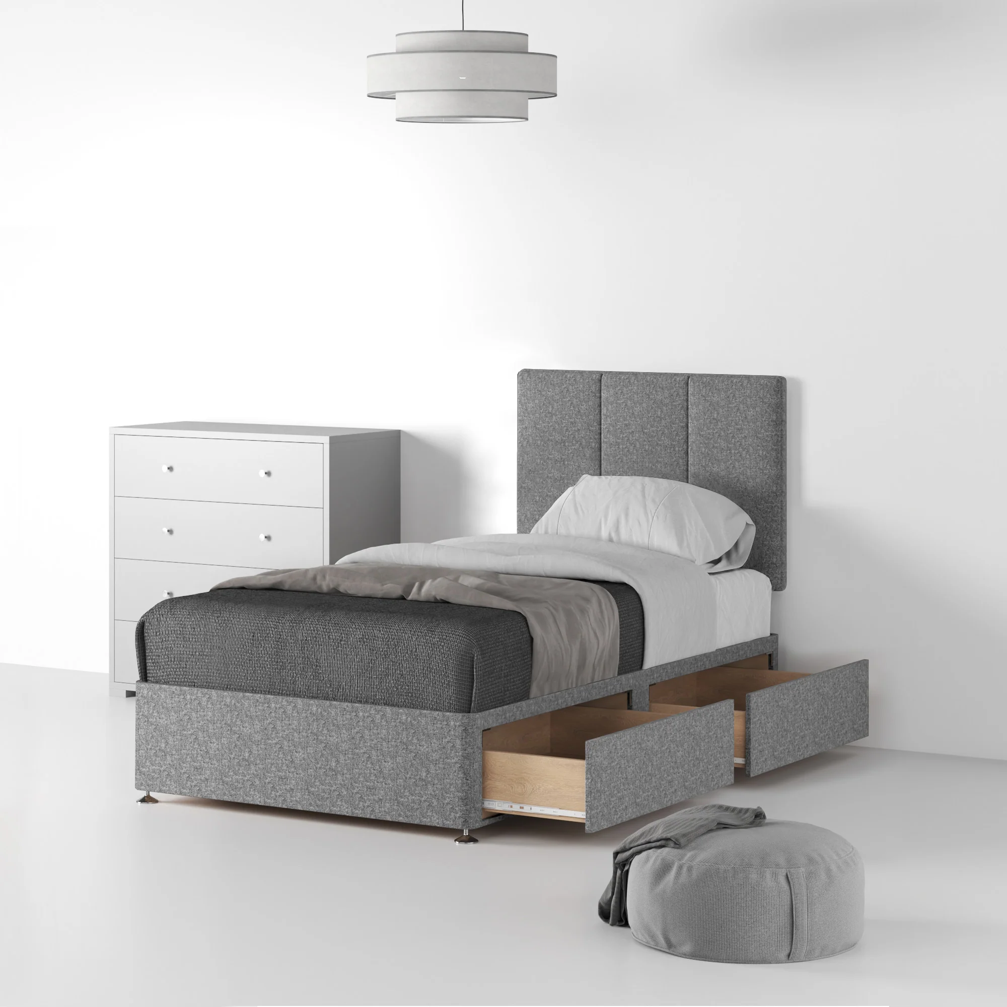 Farrow Piano Linen Divan Bed and Headboard - Image 21