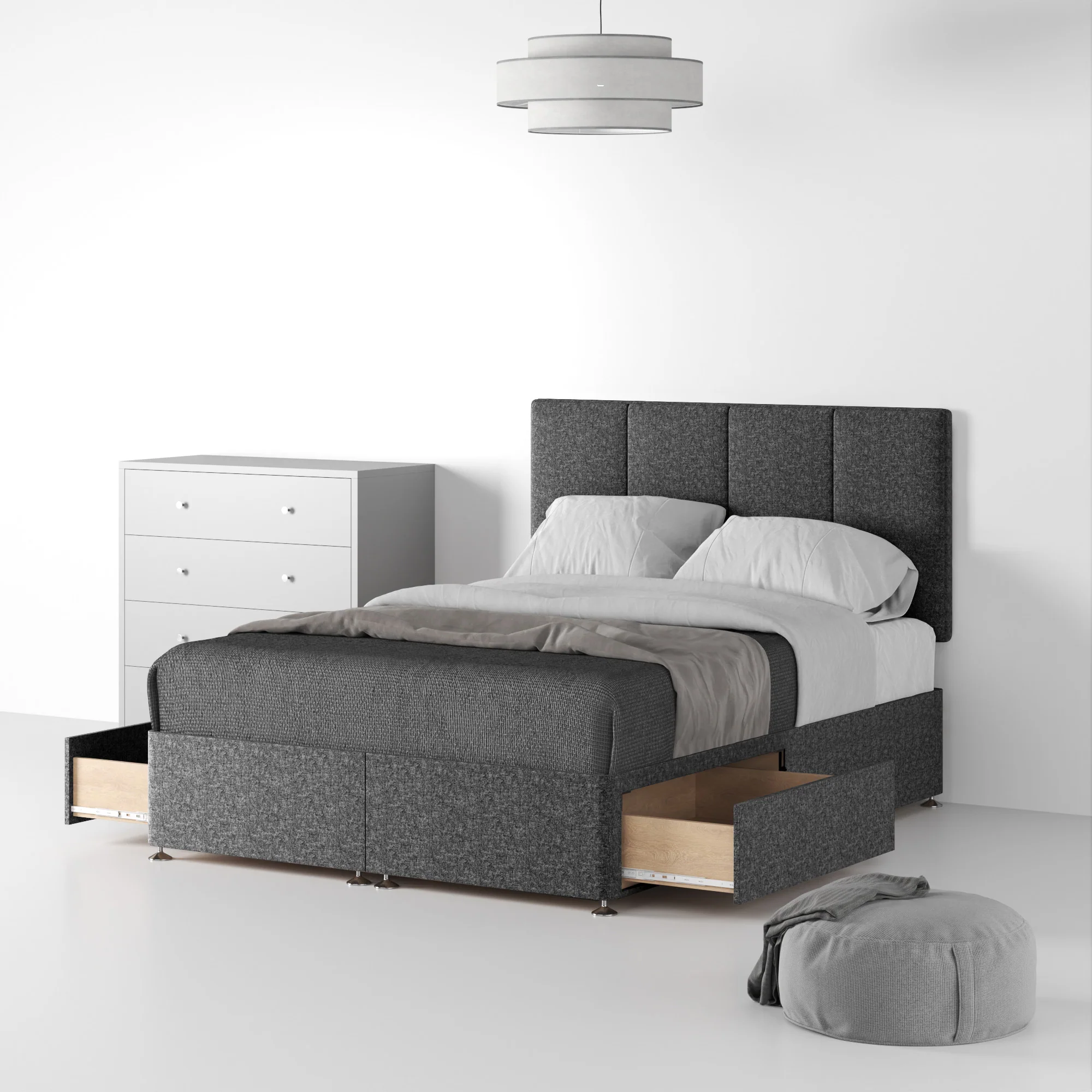 Farrow Piano Linen Divan Bed and Headboard - Image 23