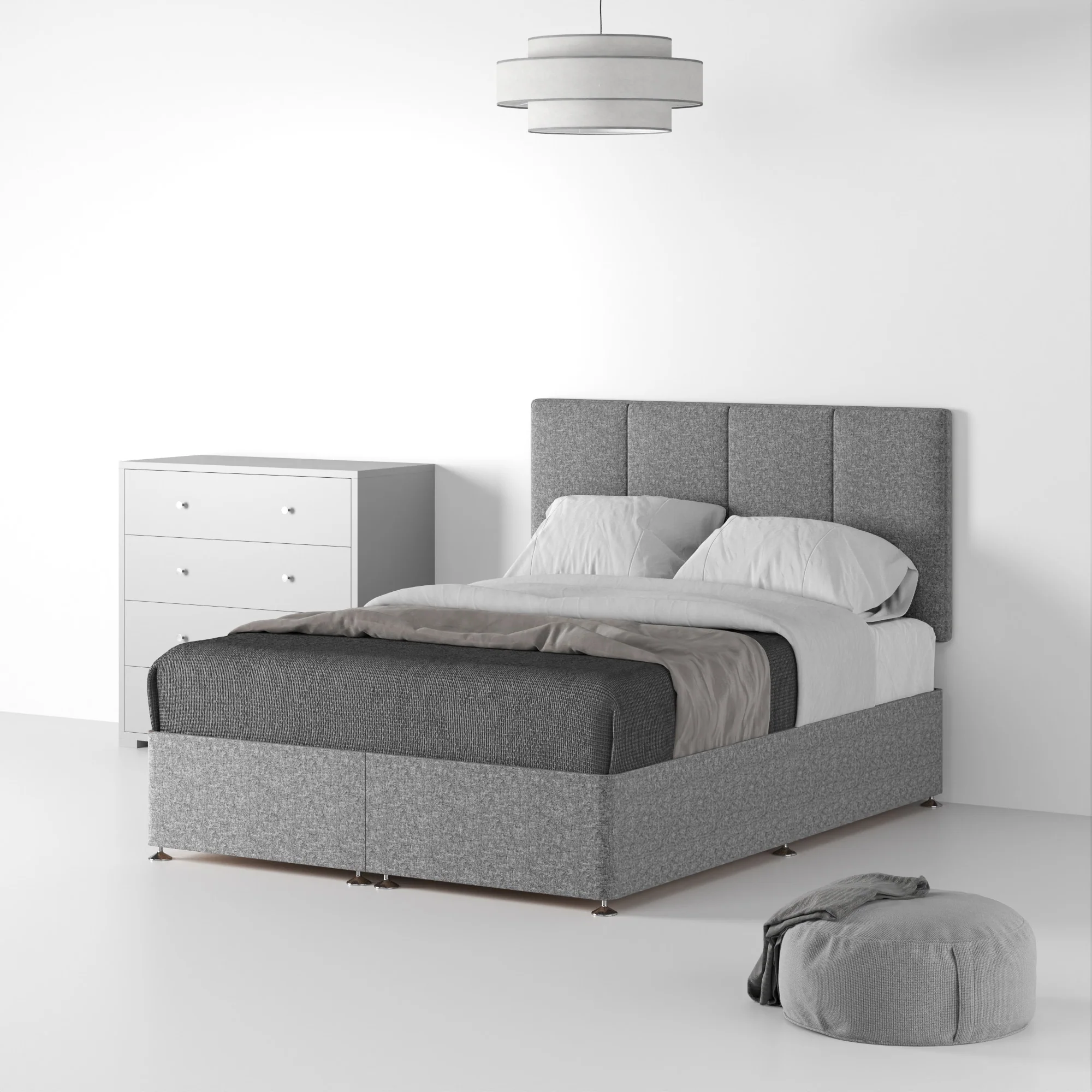 Farrow Piano Linen Divan Bed and Headboard - Image 9
