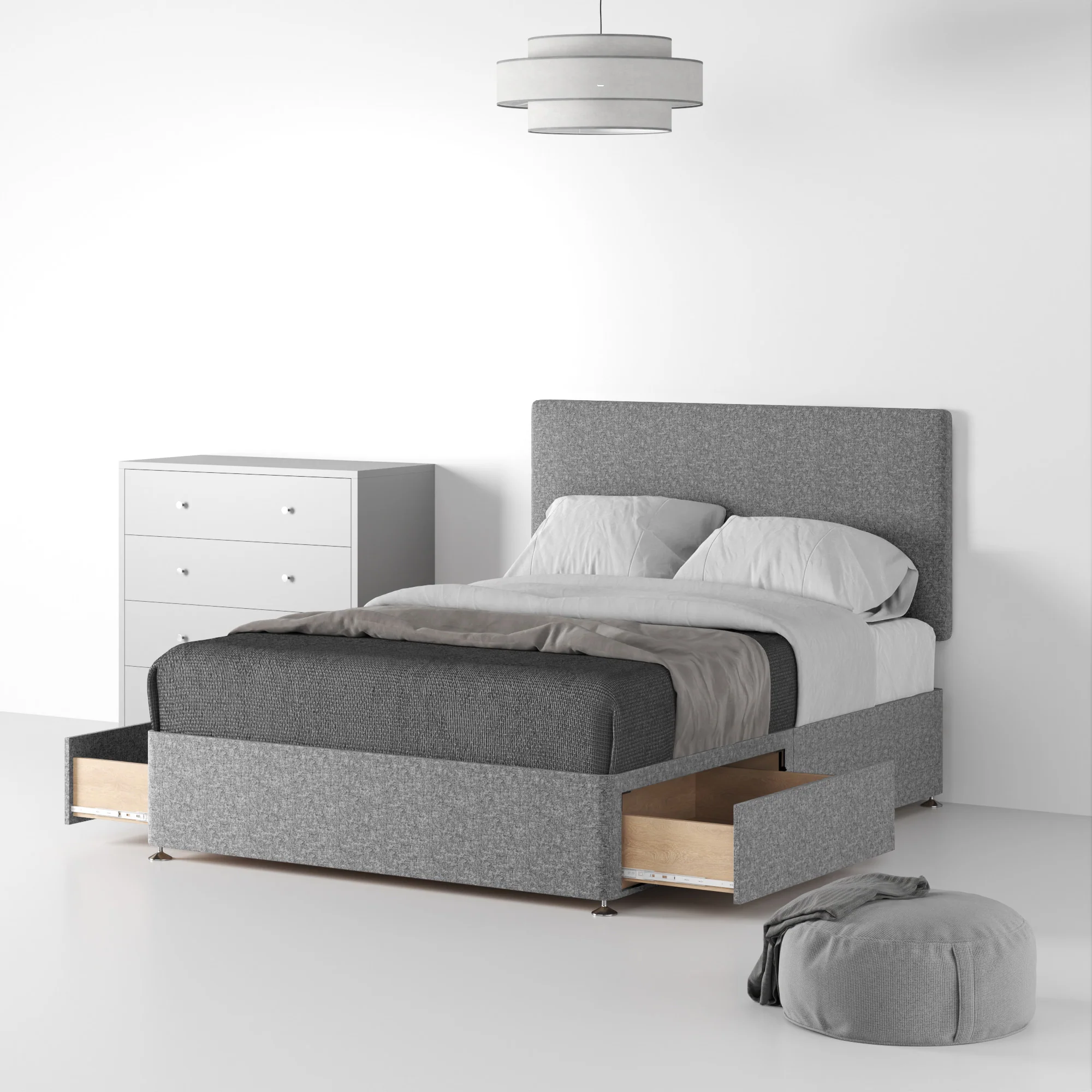 Farrow Standard Linen Divan Bed and Headboard - Image 15
