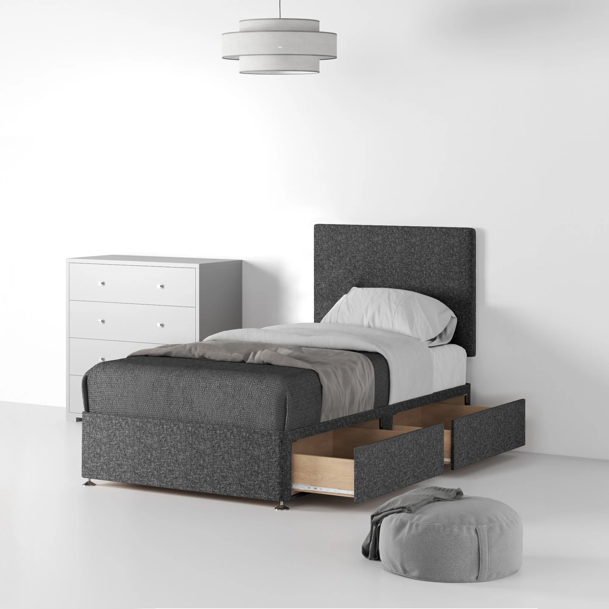 Farrow Standard Linen Divan Bed and Headboard - Image 17