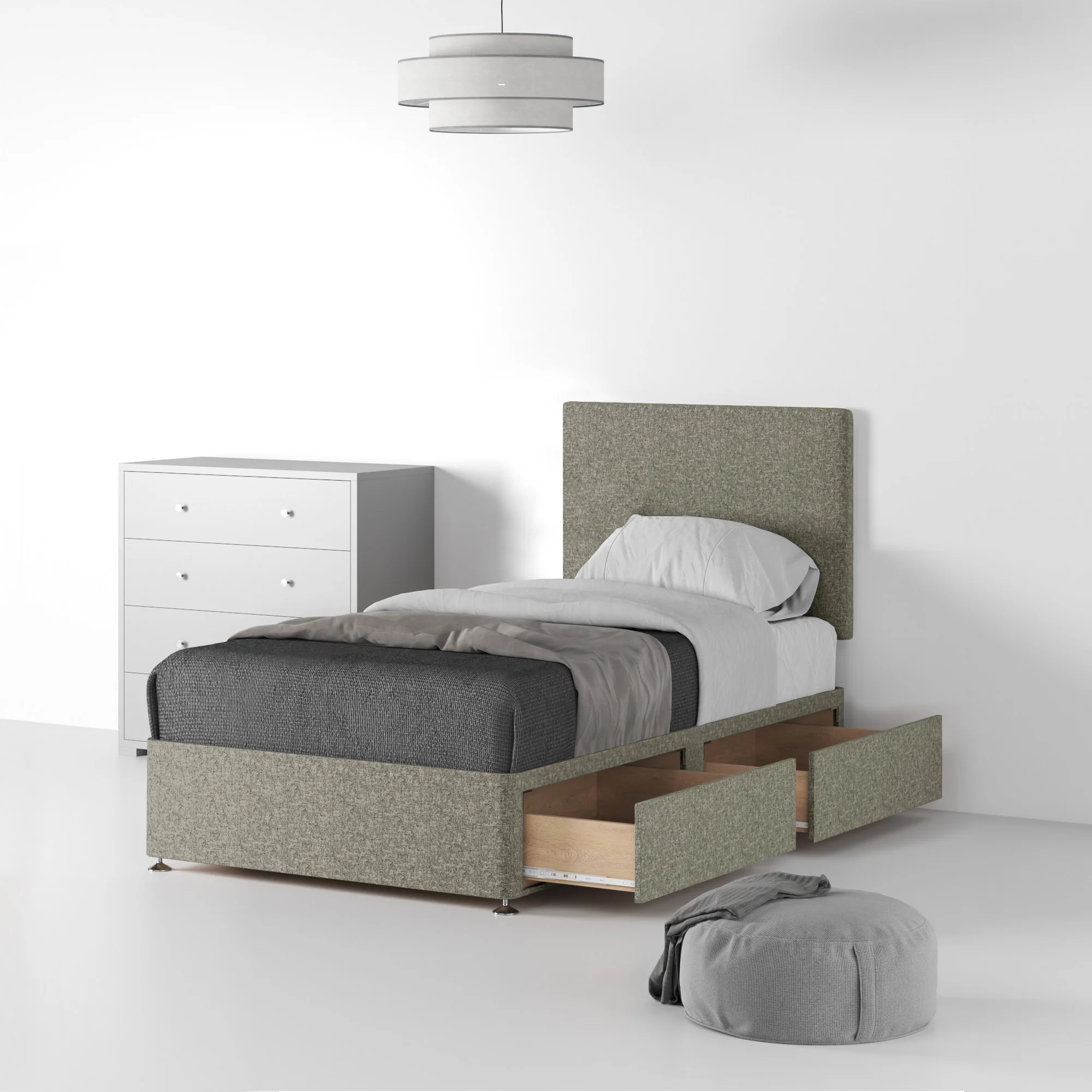 Farrow Standard Linen Divan Bed and Headboard - Image 19