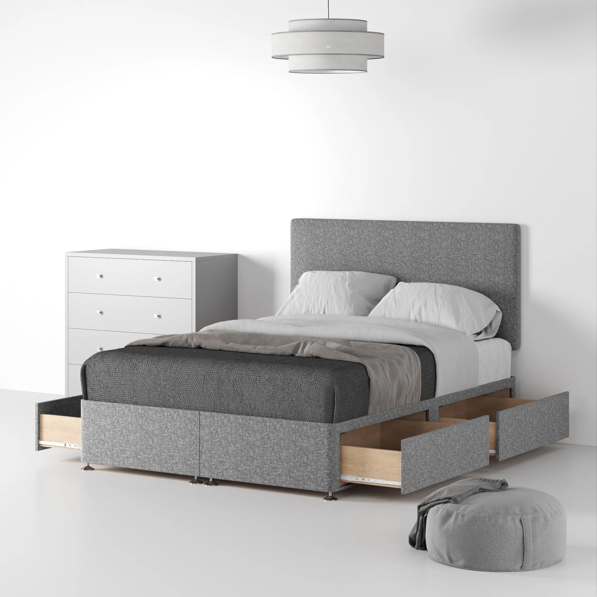 Farrow Standard Linen Divan Bed and Headboard - Image 39