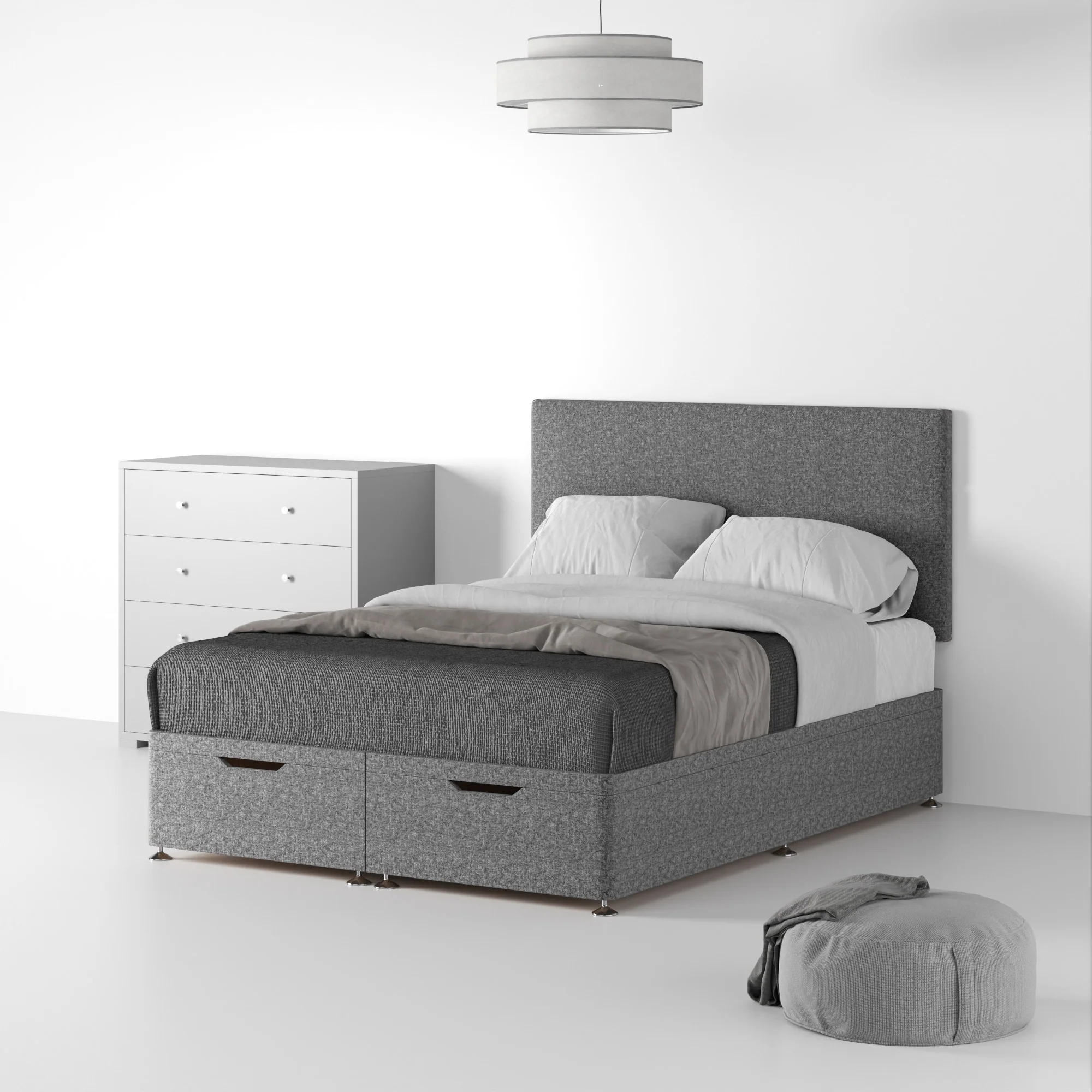 Farrow Standard Linen Ottoman Divan Bed and Headboard - Image 14