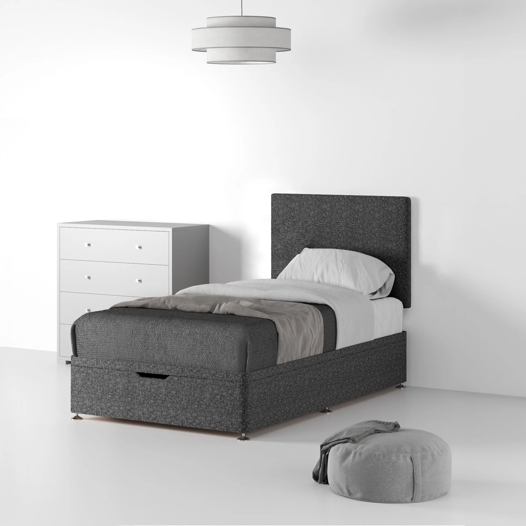 Farrow Standard Linen Ottoman Divan Bed and Headboard - Image 7