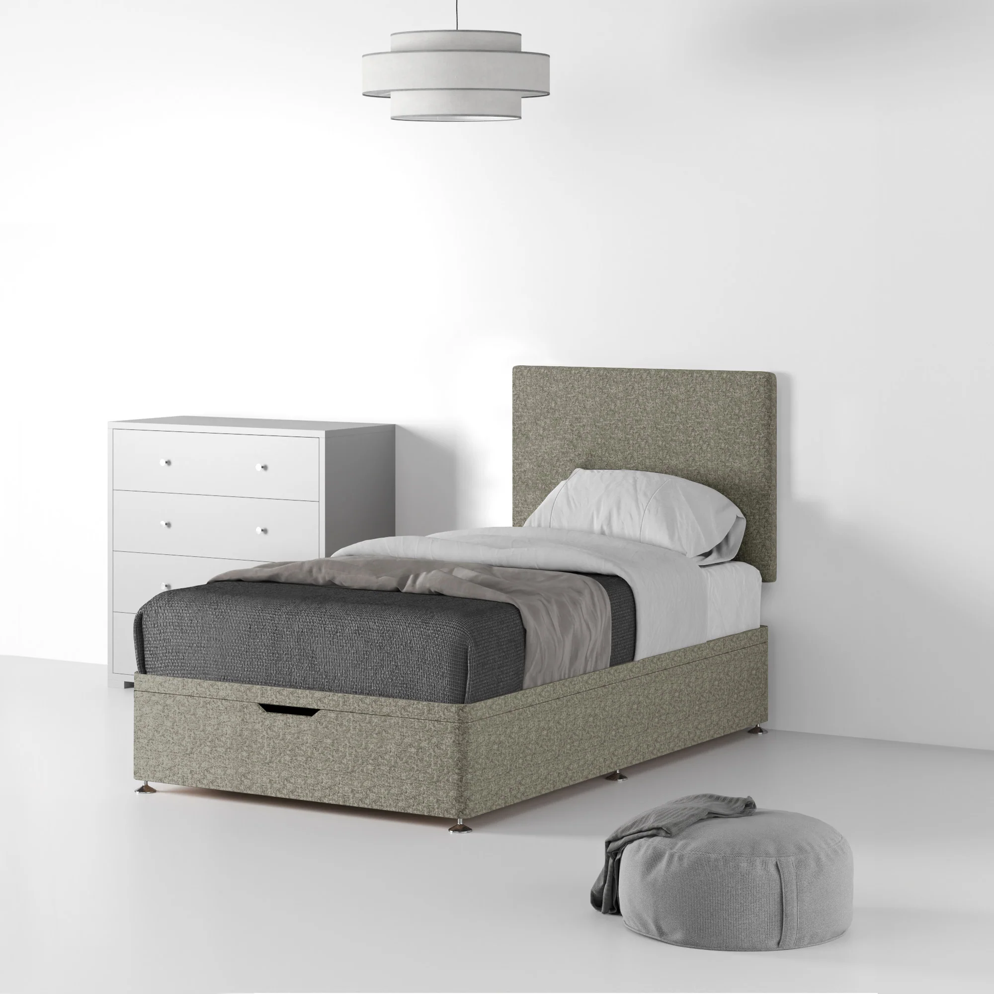 Farrow Standard Linen Ottoman Divan Bed and Headboard - Image 8